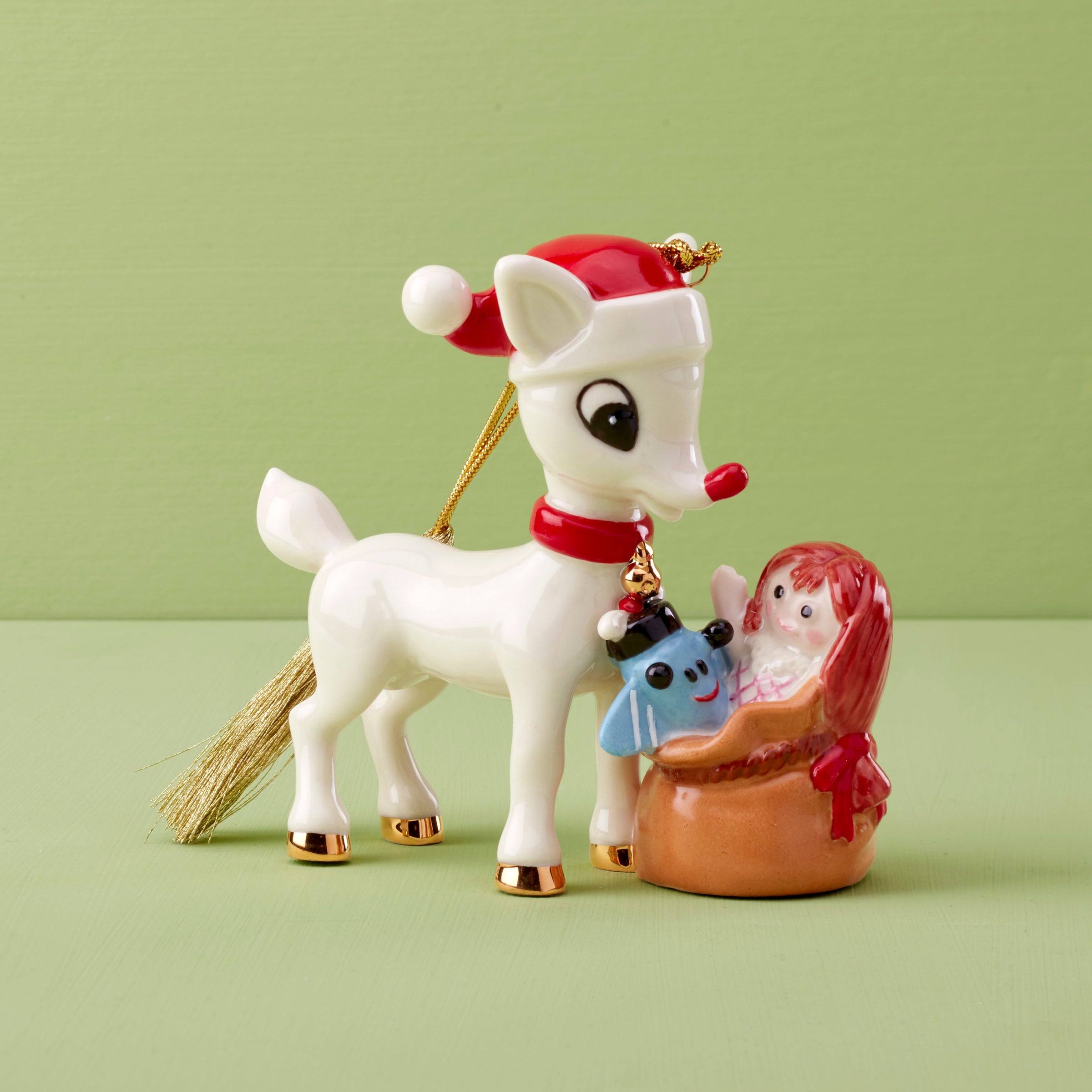 Rudolph Christmas Ornament - Delivering Toys Holiday Decor for Tree, Gift & Festive Home Decoration
