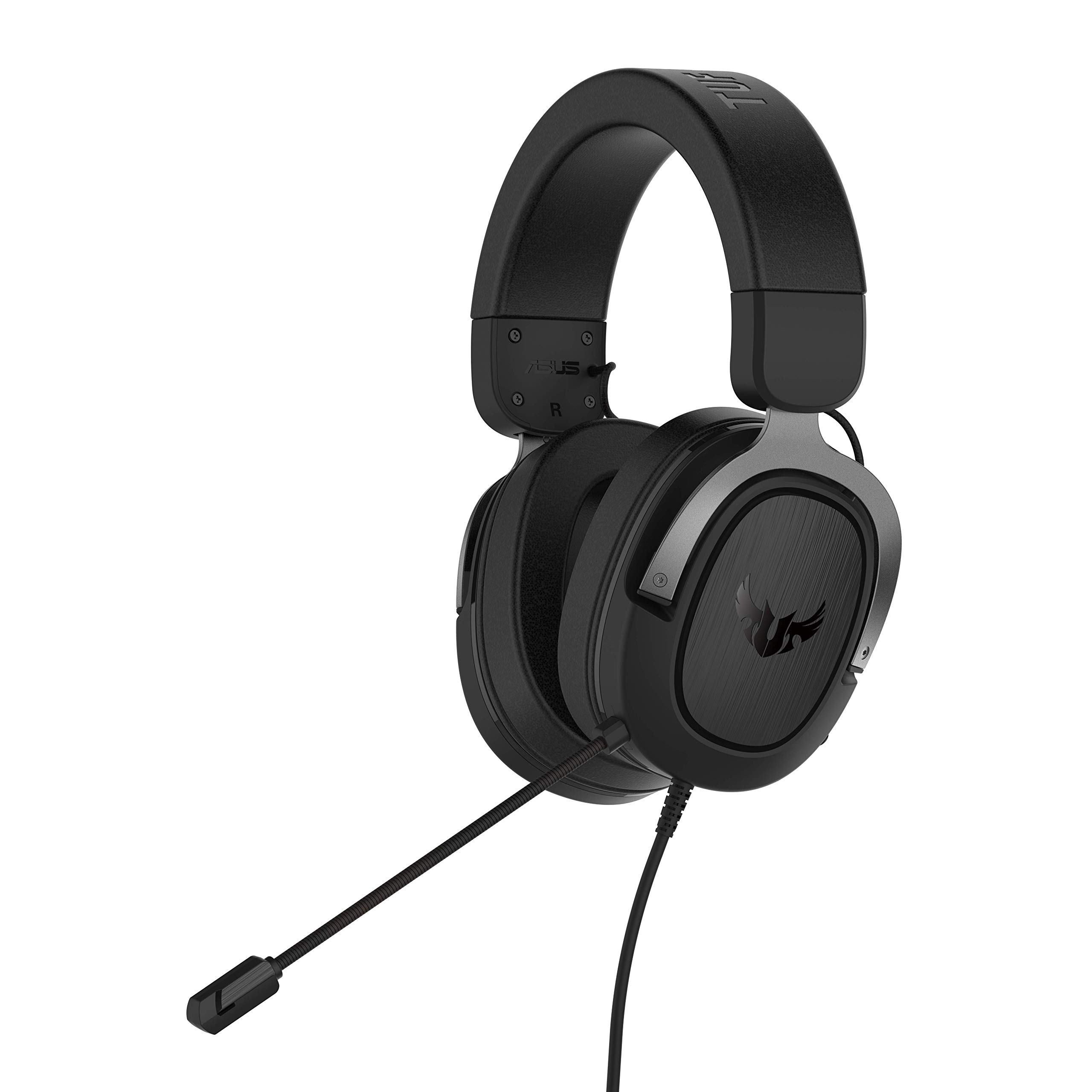 ASUS TUF Gaming H3 Gun Metal Wired Gaming Headset with 7.1 Virtual Surround Sound, Stainless Steel Headband & Cooling Ear Cushions for PC, PS4, Xbox One, Nintendo Switch - Perfect for Competitive Gaming, Streaming & Long Gaming Sessions
