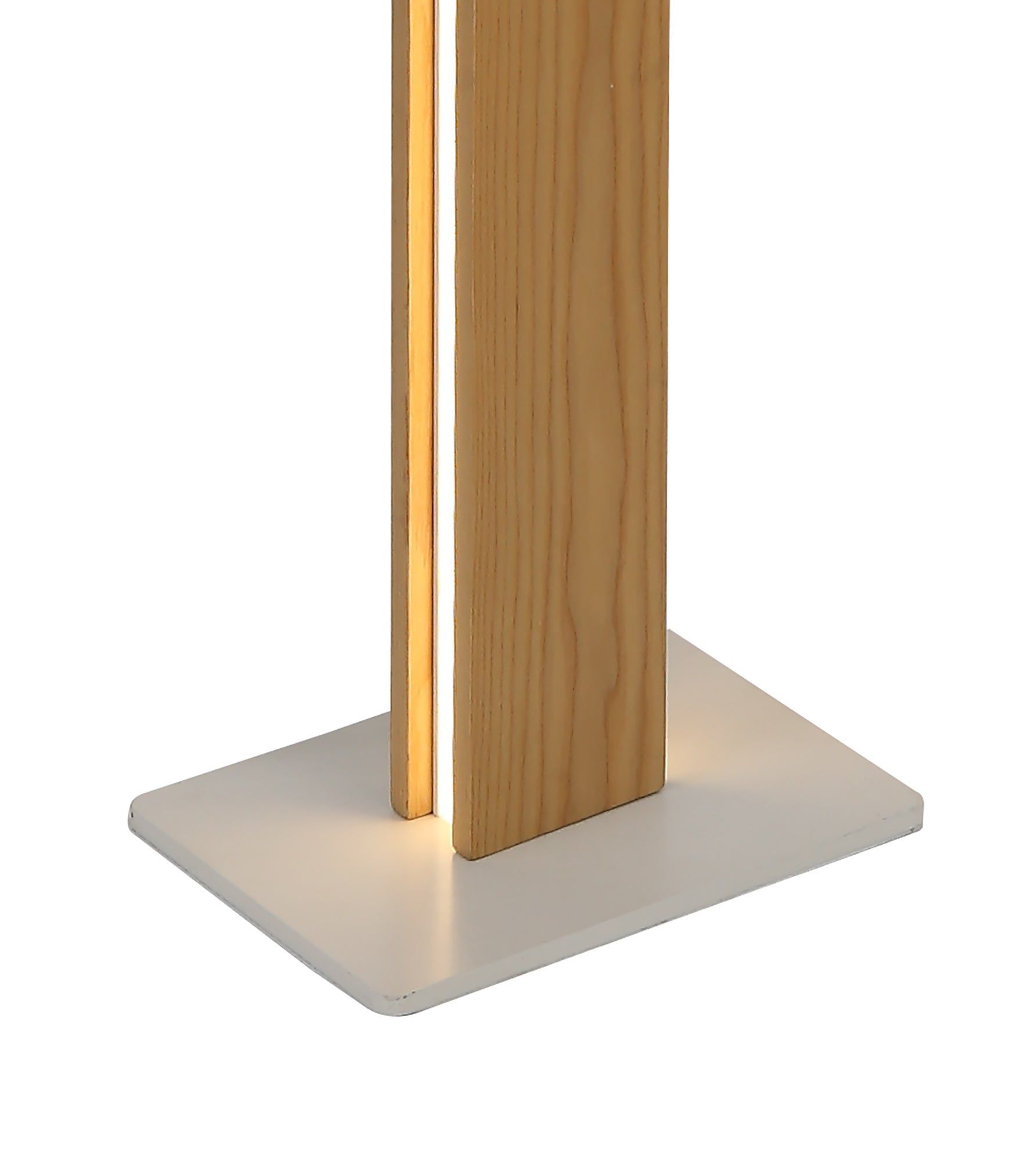 Aries Modern Floor Lamp with 2 x 18W LED Bulbs - 3000K Warm White, 1560 Lumens, Oak Wood & Sand White Shade - IP20 Rated for Living Room, Bedroom, or Office - 3 Year Warranty