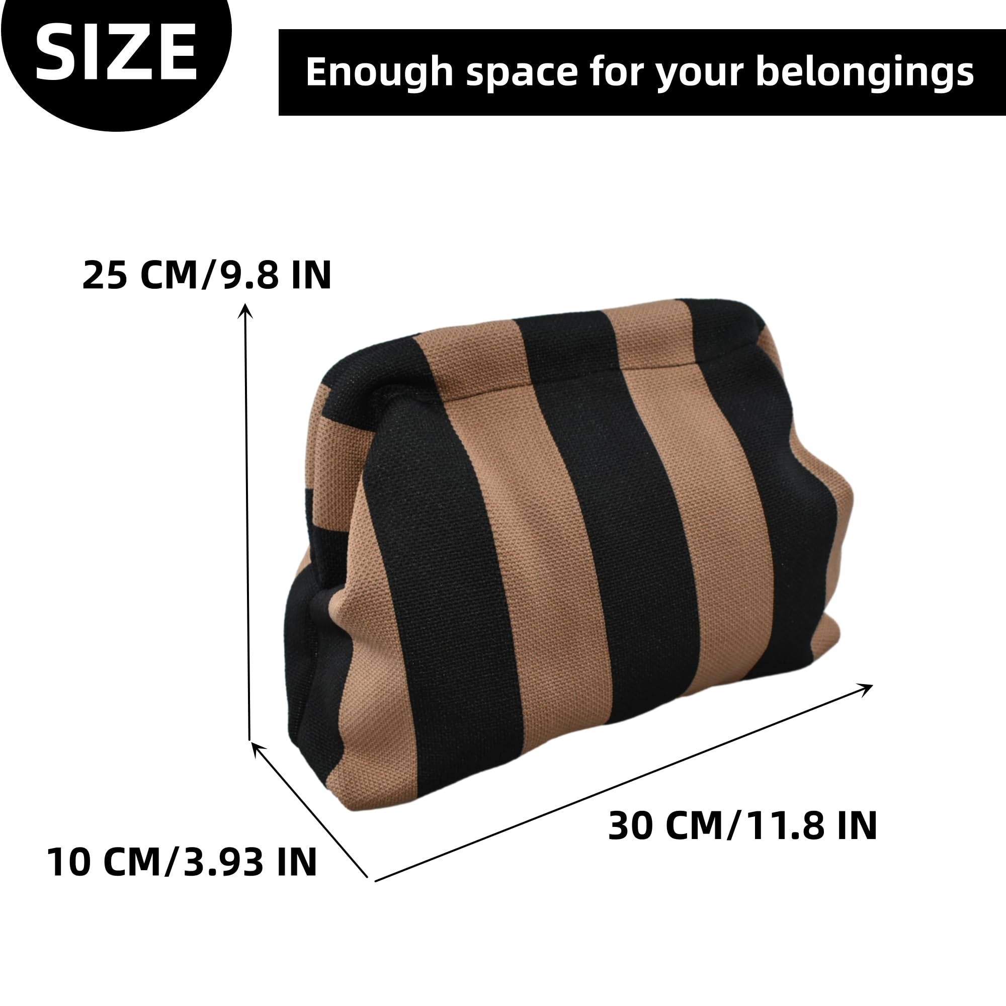 Stylish FEICHANGHO Dumpling Bag for Women - Colorblock Cloud Clutch Purse, Crochet Handbag for Casual & Evening Use | Perfect for Parties, Dates & Daily Essentials