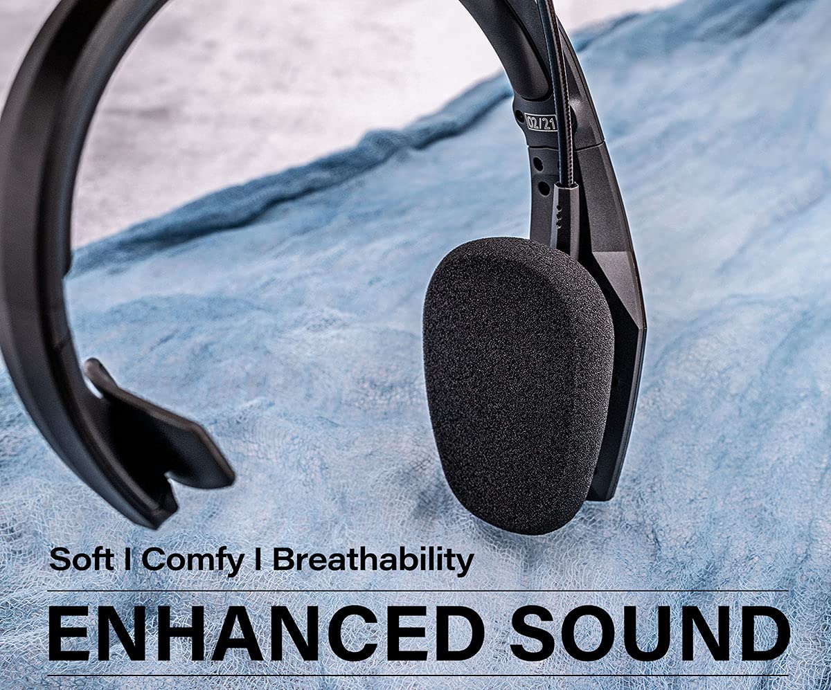 TRANSTEK B450-XT Replacement Ear Pads Cushion & Mic Foam - Compatible with B450-XT/B450XT Headset Accessories | Noise Isolation Comfort for Gaming, Office & Call Center Use