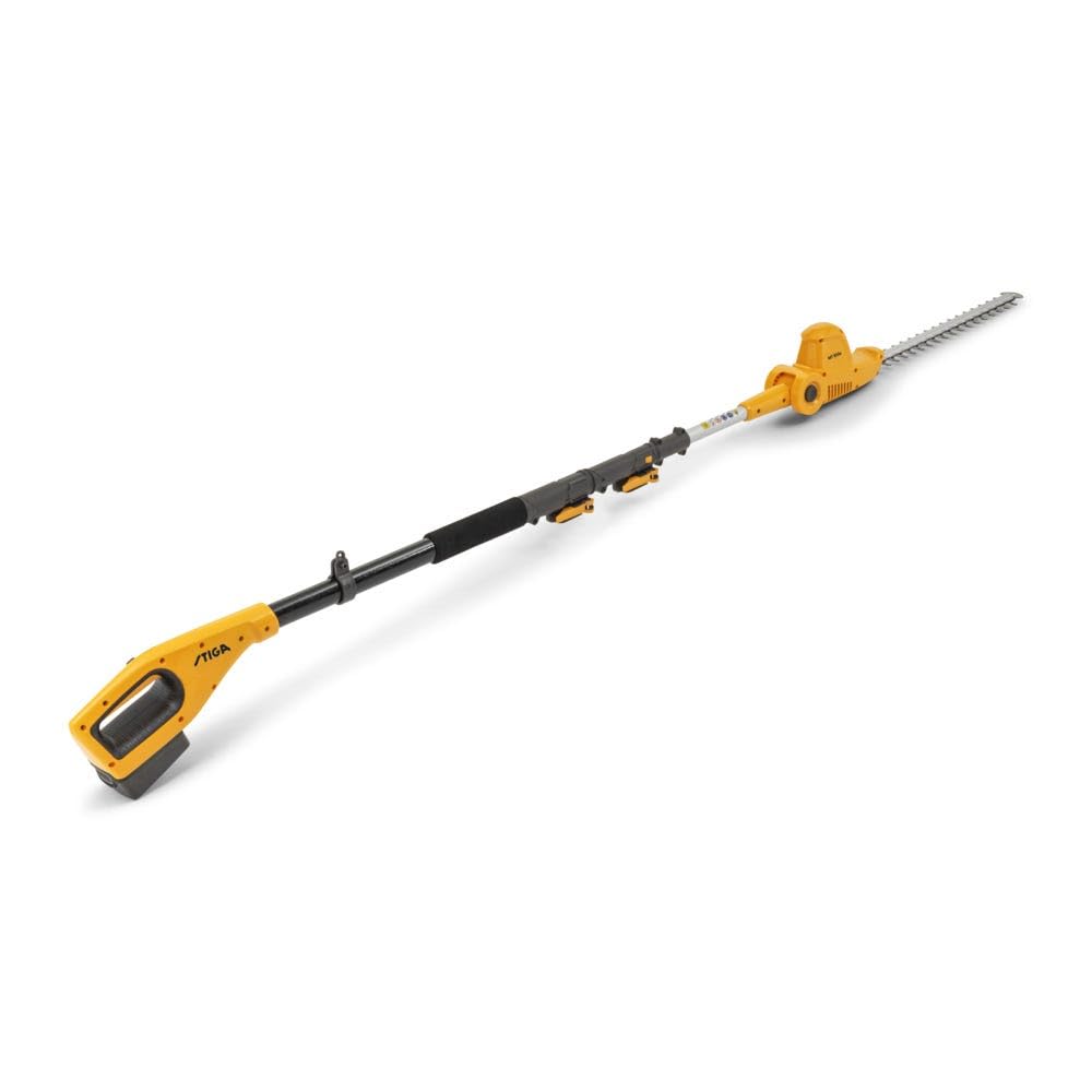 STIGA MT 100e Cordless Telescopic Hedge Trimmer & Tree Pruner Kit with Battery & Charger - Yellow/Gray/Black - Professional Gardening Tool for High Branches & Tall Hedges - Perfect for Landscaping, Yard Maintenance & Garden Care