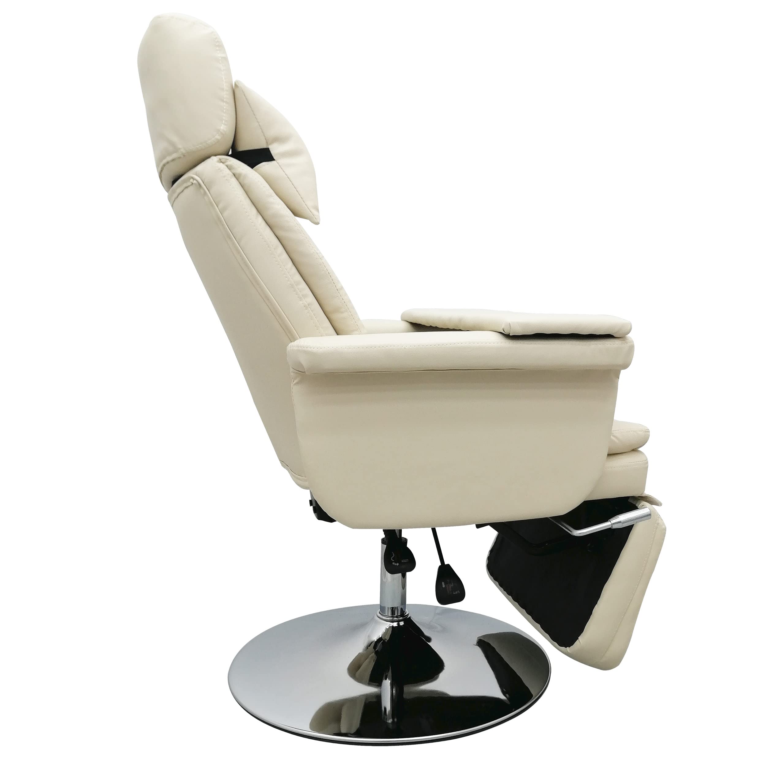 White Air Pressure Facial Bed Spa Table Salon Chair - 360° Rotating Massage Tattoo Chair with 440 LB Capacity for Beauty Salon, Home & Office | Perfect for Facial Treatments, Massage Therapy & Tattoo Sessions
