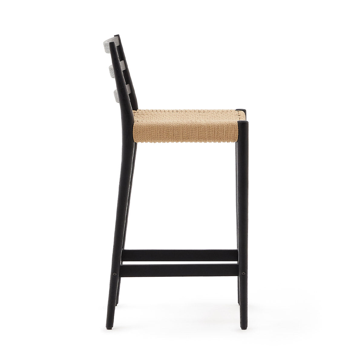 Kave Home Analy Stool - Modern Bar Stool with Metal Frame & Wooden Seat - Perfect for Kitchen Island, Breakfast Bar & Home Decor