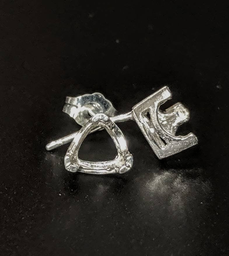 Sterling Silver or 14K Gold Prong Earring Settings - 4mm & 10mm Trillion Vee Set (2 Pieces) for Jewelry Making - Perfect for DIY Earrings, Bridal Jewelry, and Gift Giving