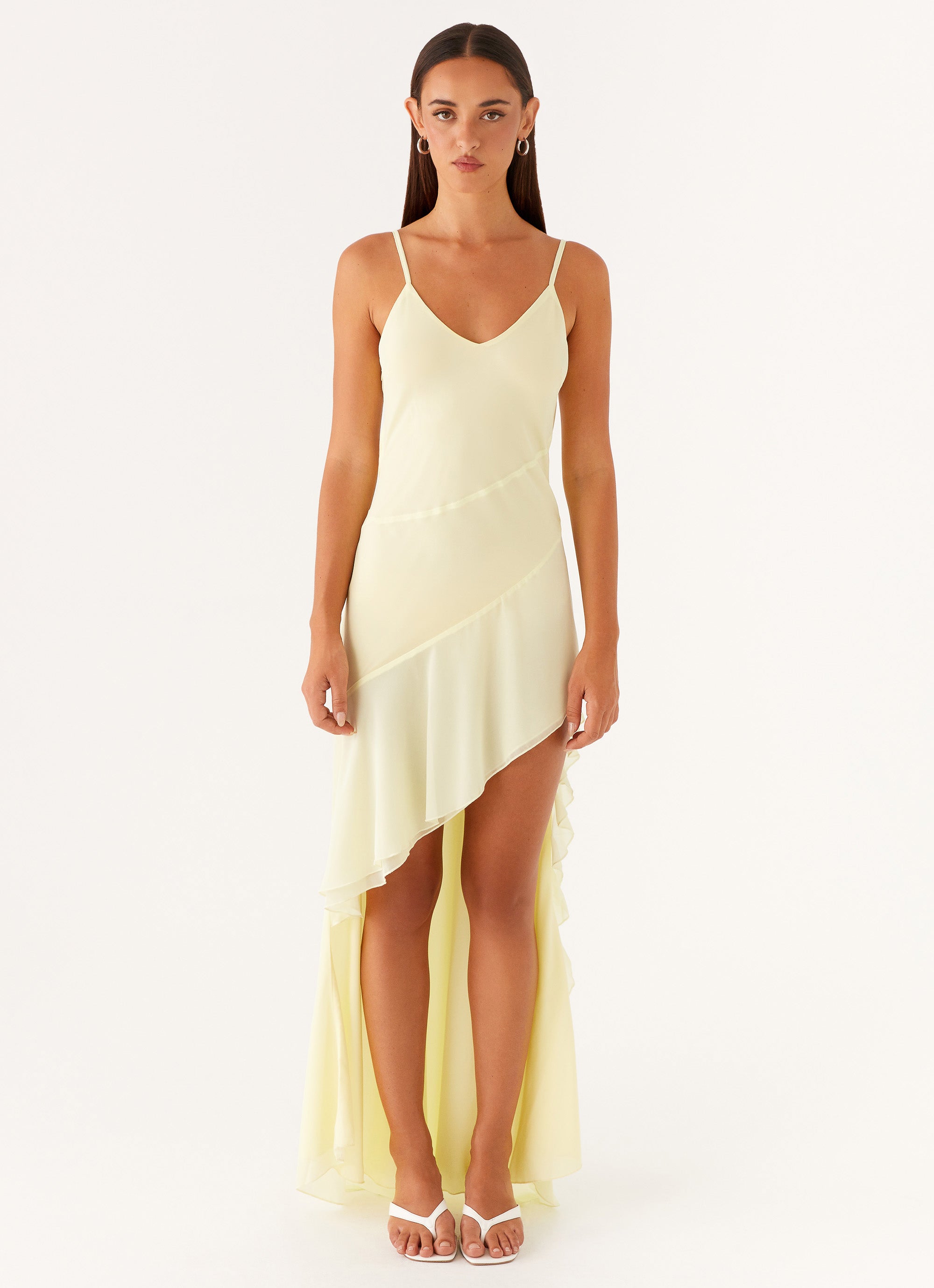 Ariel Maxi Dress for Women - Flowy Baby Yellow Summer Dress - Perfect for Beach, Vacation, and Casual Outings