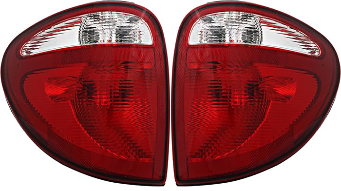 2004-2007 Chrysler Town & Country Dodge Caravan Grand Caravan Replacement Tail Lights Pair - Left & Right Side Lamps for Enhanced Night Visibility & Safety Driving
