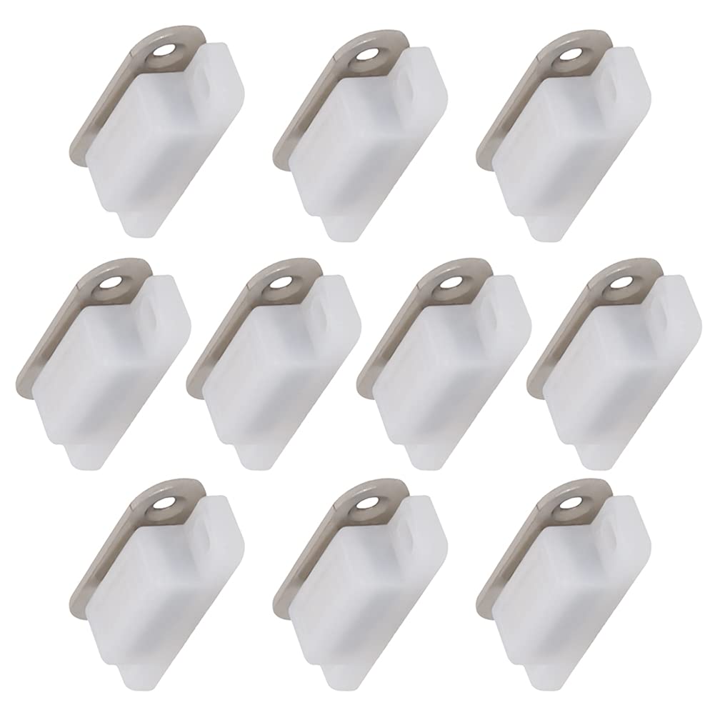 Heavy Duty Magnetic Press Latch - 26mm White Plastic Cabinet Door Catch (10 Pack) for Kitchen, Bathroom, Wardrobe & Closet - Secure Drawer & Cupboard Closures for Home Organization