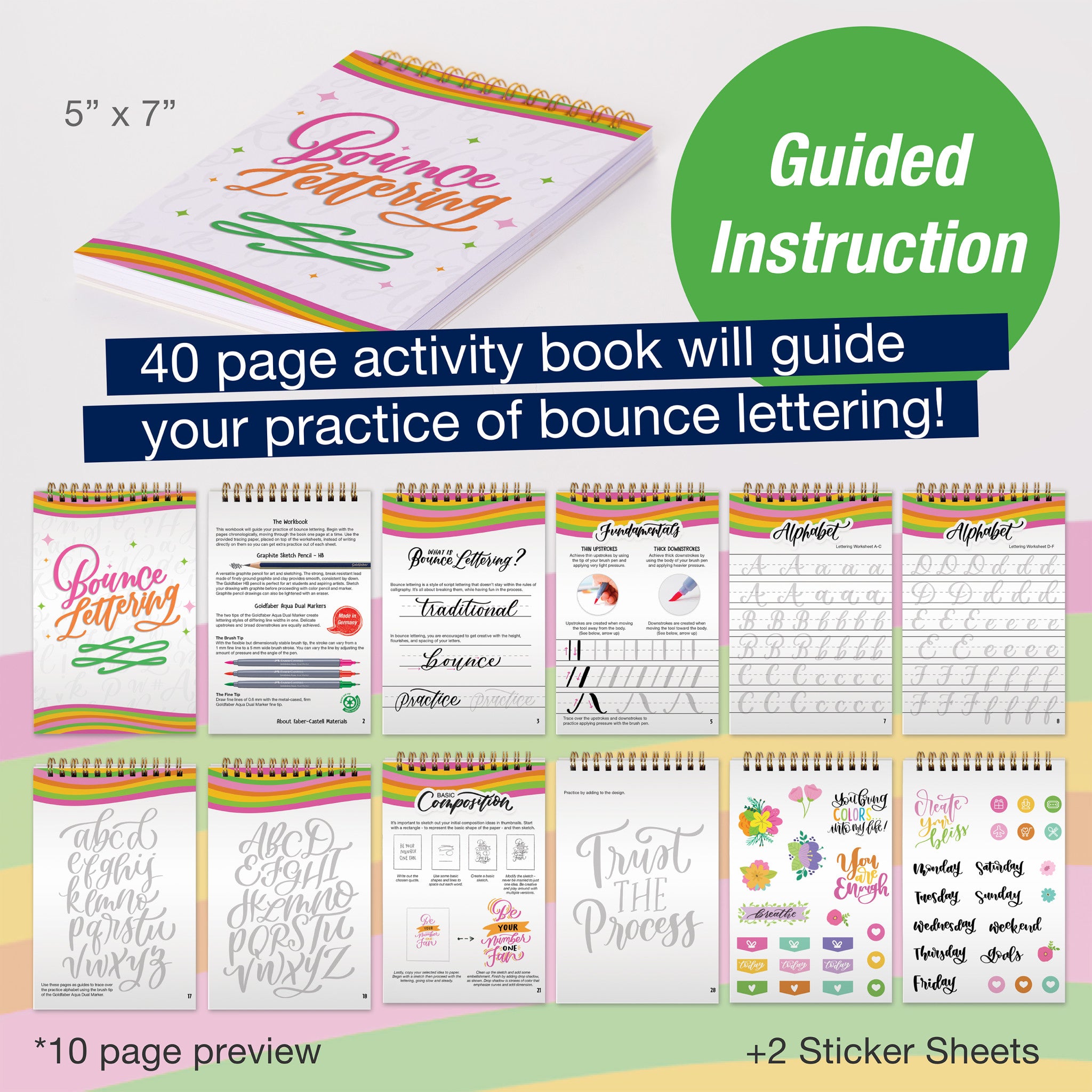 Bounce Lettering #770417 - Creative Hand Lettering Kit for DIY Art Projects, Calligraphy & Scrapbooking - Perfect for Crafting, Home Decor & Gift Making