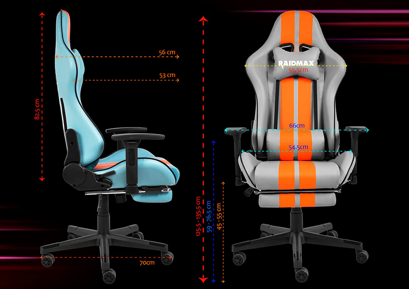 Raidmax Superior DK905 Racing Style Ergonomic Gaming Chair - Adjustable 3D Armrests, Headrest & Lumbar Support, Tilt Mechanism, Reclining Back with Certified Gas Lift - Perfect for PC Gaming, Esports & Home Office Setup