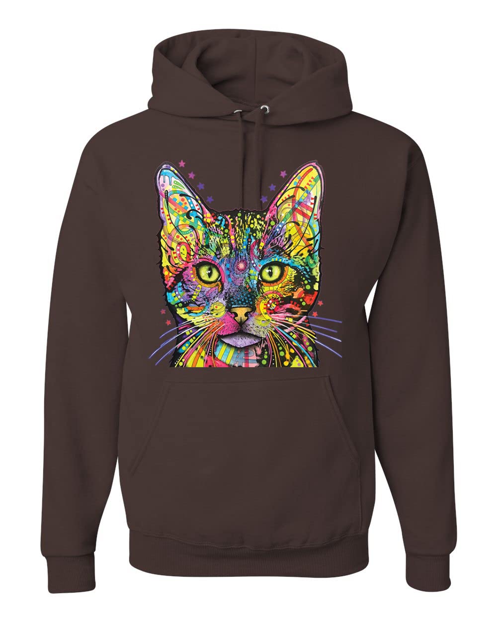 Dean Russo Art Animal Lover Unisex Hoodie - Colorful Cat Design for Cat Mom & Dad - Cozy Pullover Sweatshirt for Pet Lovers, Casual Wear & Gifts