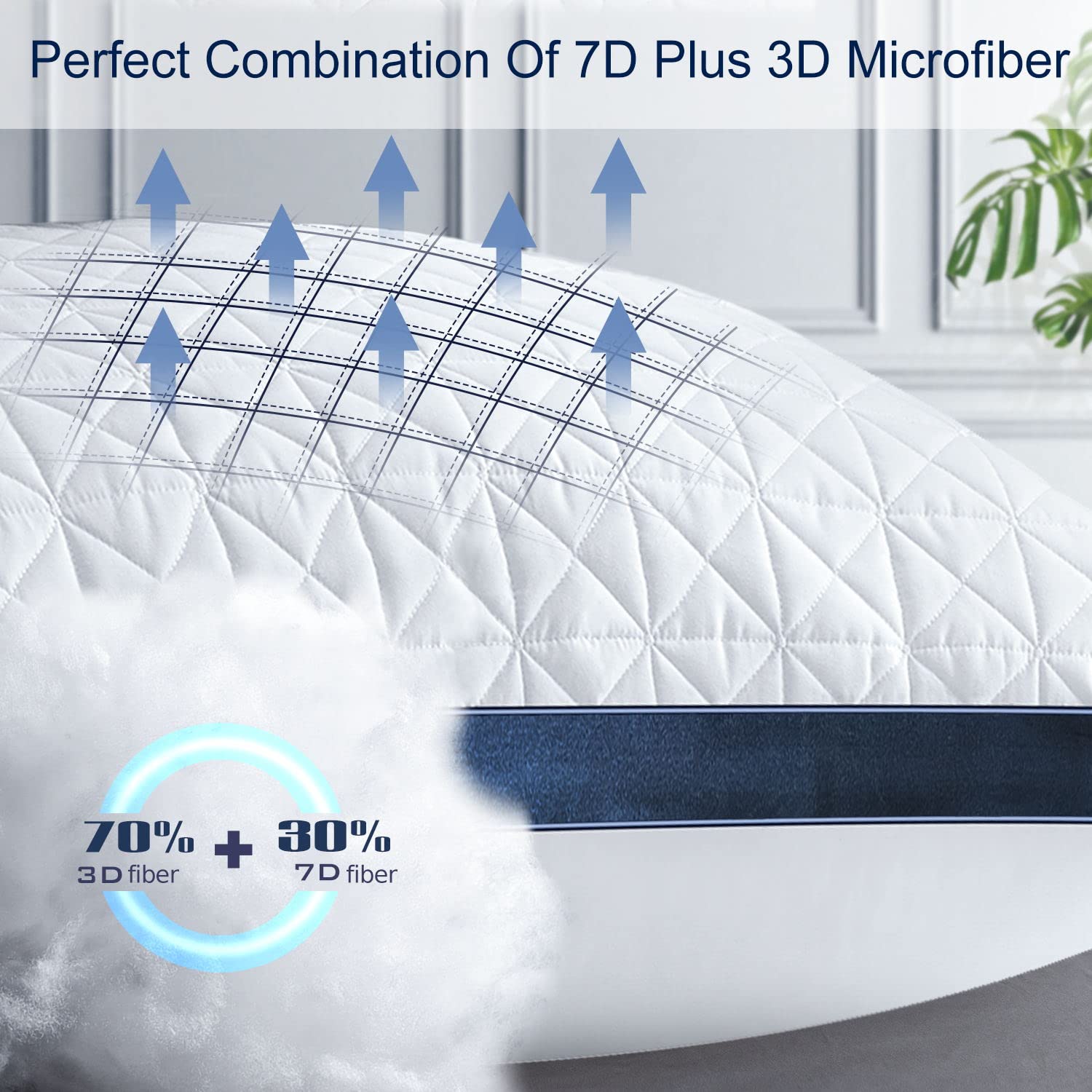 King Size Pillows Set of 2 - Cooling Hotel Luxury Bed Pillows for Sleeping, Breathable Down Alternative Gusseted Pillow for Side, Stomach & Back Sleepers | Perfect for Home, Travel & Guest Rooms