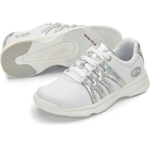 Dexter Women's Kathy White/Silver Bowling Shoes - Lightweight & Comfortable for League Play & Casual Bowling