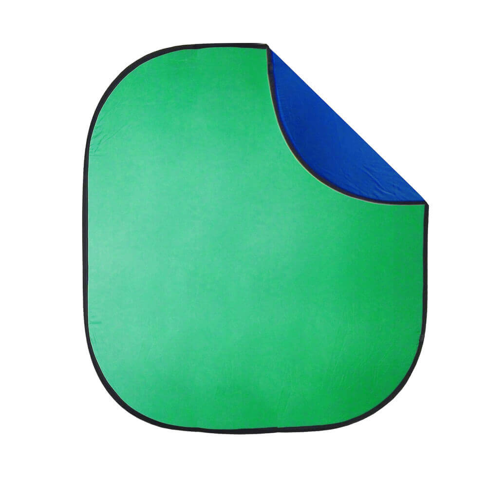 2x2.3m Green/Blue Pop Up Two-Sided Photography Backdrop with Stand - Perfect for Portrait, Product, and YouTube Video Shooting