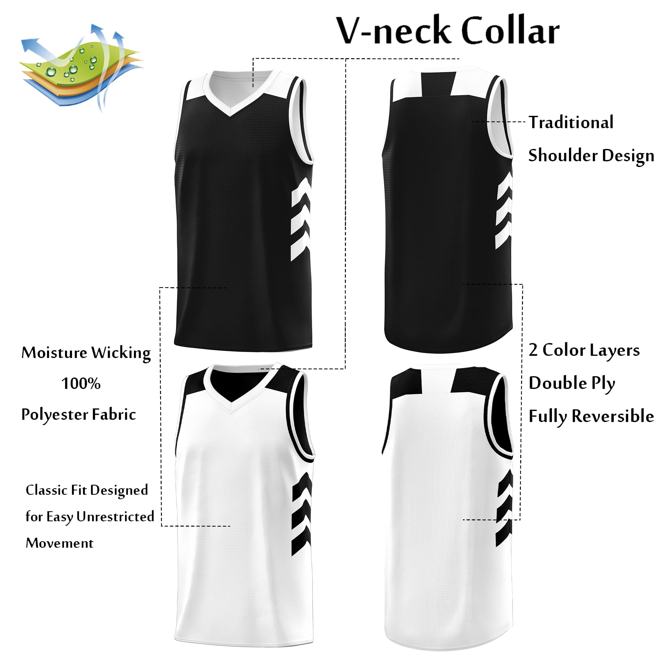 Men's Reversible Basketball Jersey - Team Uniform for Sports & Hip Hop (S-4XL) - Game Day & Streetwear