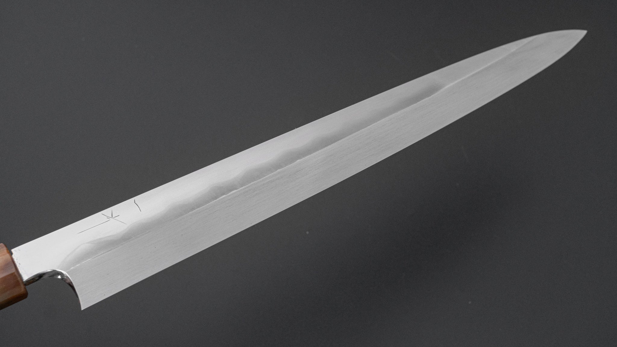 Premium Hitohira Togashi White #1 Notaremon Mizu Honyaki Yanagiba 330mm Sushi Knife with Taihei Makassar Ebony Handle & Saya - Japanese Chef Knife for Sushi, Sashimi & Fine Fish Preparation