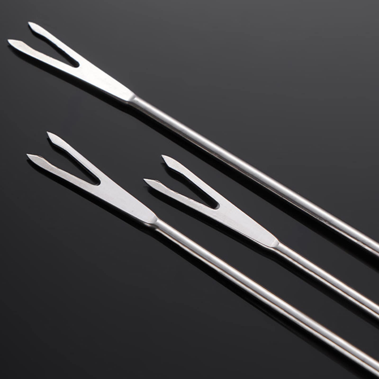 12-Piece Color-Coded Stainless Steel Fondue Forks Set with Heat-Resistant Handles - Perfect for Chocolate Fountains, Cheese Fondue, and Party Appetizers (9.7 Inches)