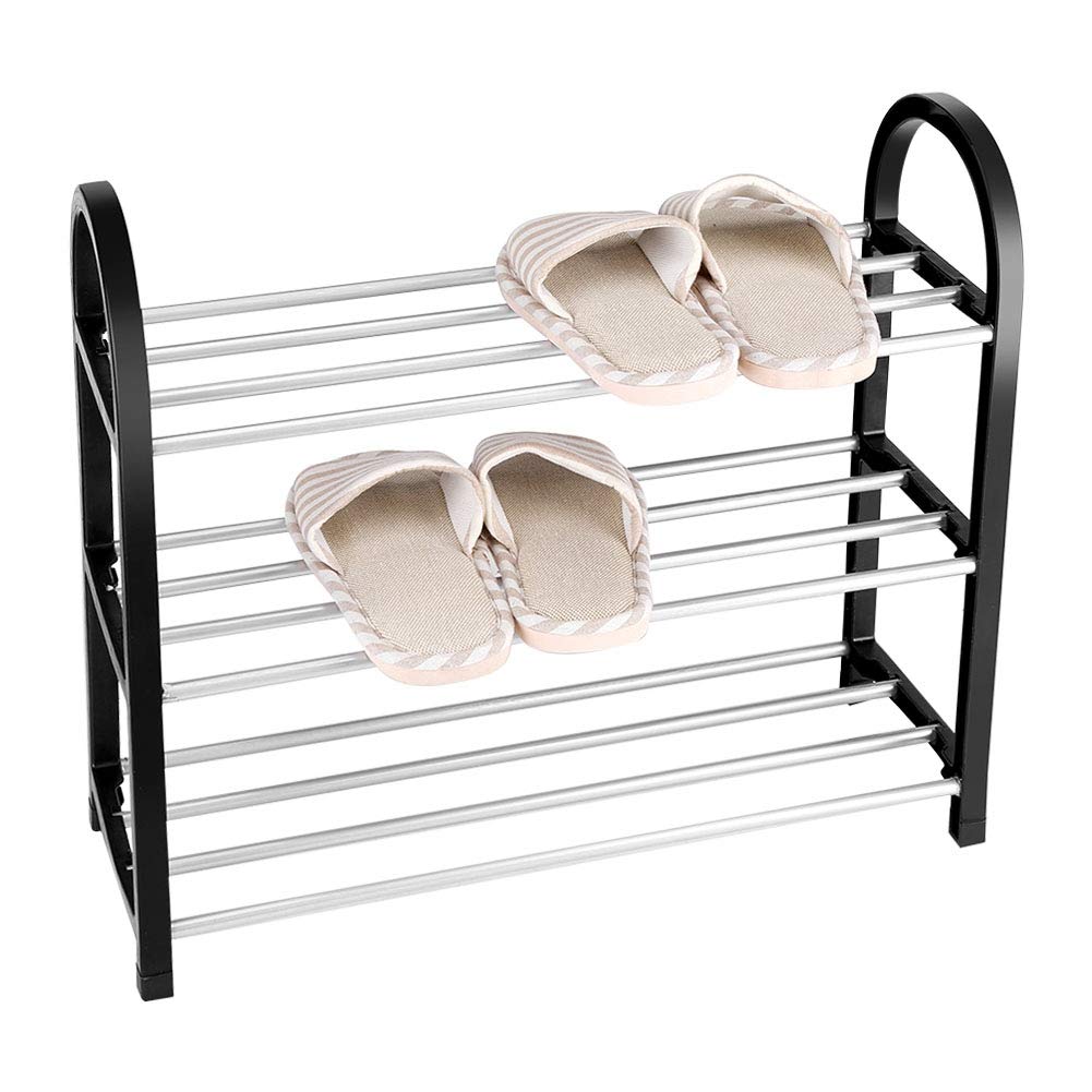 3-Tier/4-Tier Space Saving Shoe Rack - Stackable Shoe Storage Shelf for Entryway, Bedroom & Closet Organization - DIY Standing Shoe Organizer for Men, Women & Kids Shoes - Perfect for Small Spaces & Home Decor