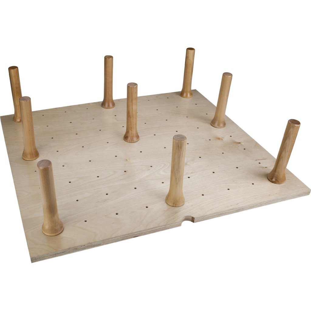 Hardwood Drawer Organizer - Deep Wood Peg Board Storage System with 16 Solid Divider Pegs - Customizable Birch Plywood Insert for Easy Installation - Perfect for Pantry Cabinet, Shelf & Workshop Organization