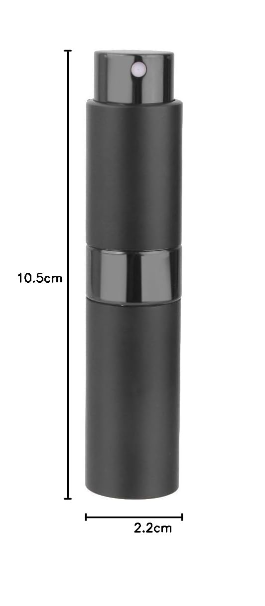 8ml Portable Travel Mini Refillable Perfume Atomizer Bottle Pump - 3 Colors (Black) for Women & Men, Perfect for Airplane Carry-On, Gym Bag & Purse Essentials