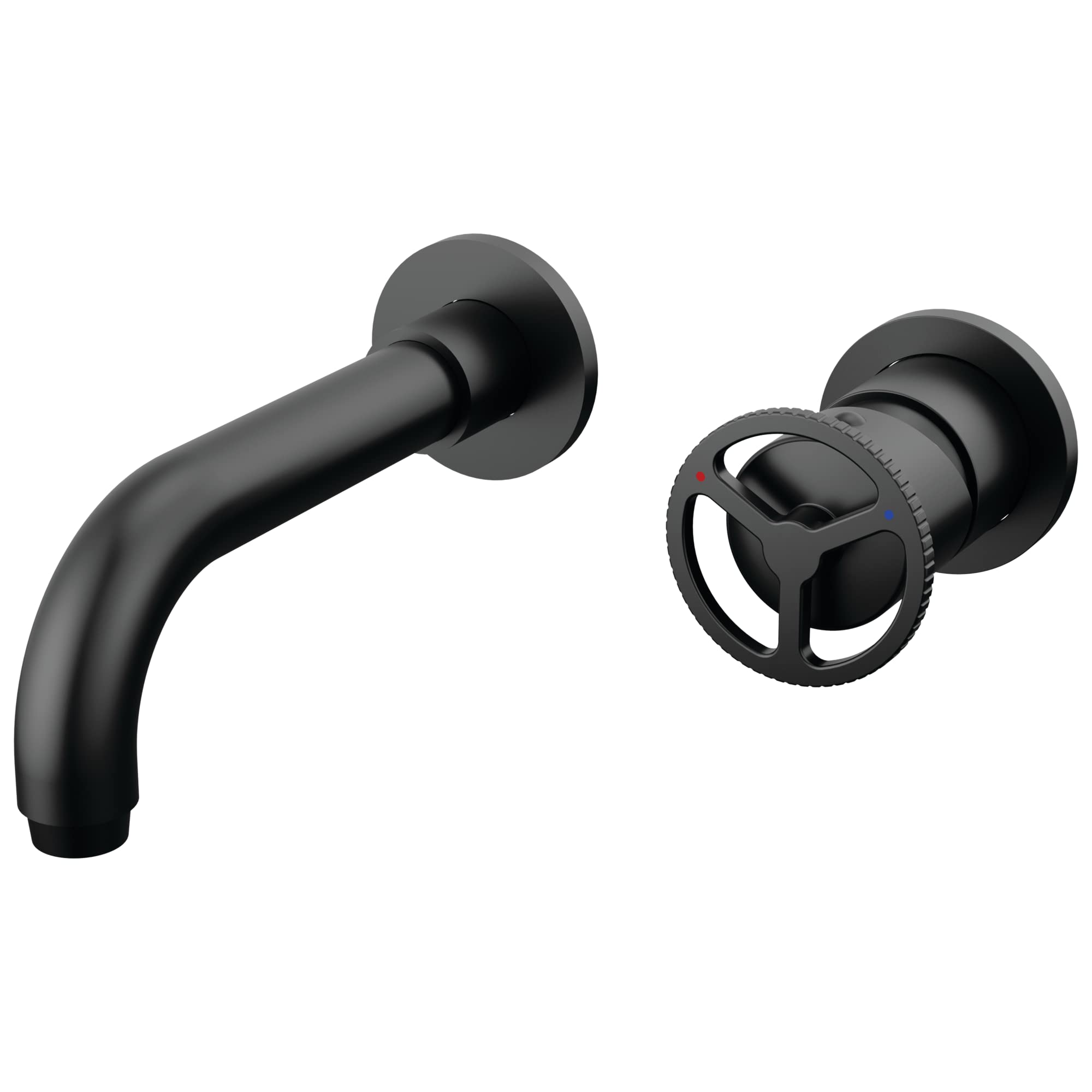 Delta Trinsic Wall Mount Bathroom Faucet in Matte Black - T3558LF-BLWL | Modern Wall-Mounted Bathroom Sink Faucet (Valve Not Included) | Perfect for Small Bathrooms, Powder Rooms & Vanity Sinks