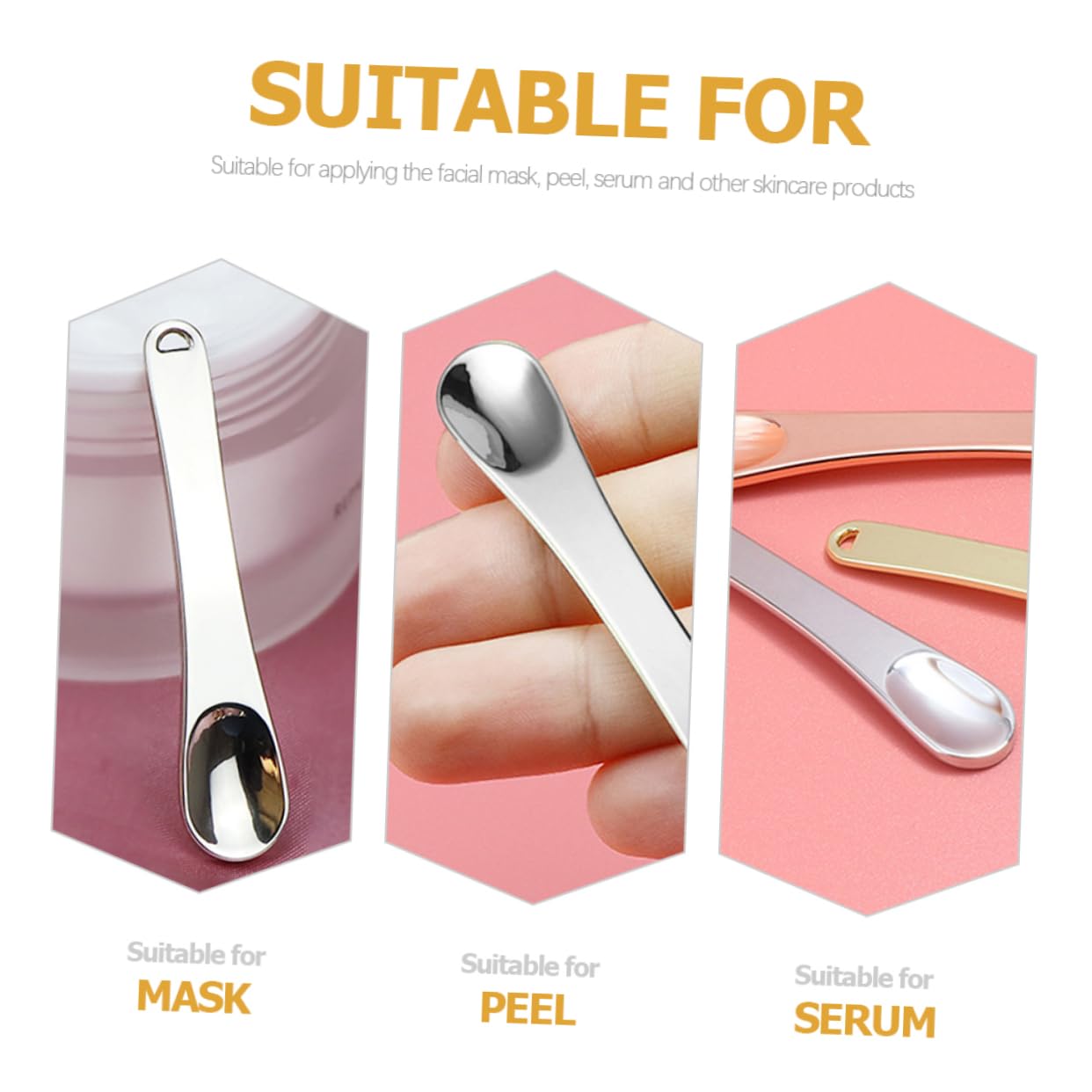 Gatuida 5-Piece Refillable Sunscreen Dispenser Set - Zinc Alloy Silver Cosmetic Spatulas for Creams & Skincare Products | Perfect for Travel, Salon Use & Daily Beauty Routine