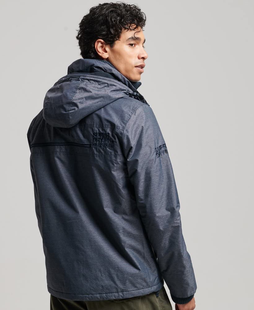 Superdry Men's Waterproof Rain Jacket - Lightweight Windbreaker for Outdoor Hiking, Camping & Travel - Durable Weatherproof Coat with Hood