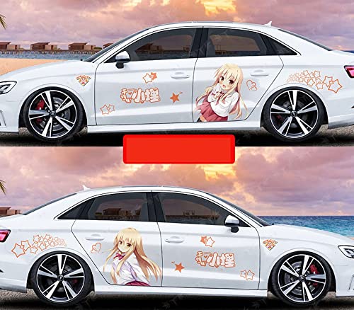 Anime Car Stickers - Himouto! Umaru-chan DOMA Umaru Vinyl Decals for Left & Right Car Sides | Waterproof Auto Body Stickers for Cars, Trucks, Laptops | Perfect for Anime Fans & Car Enthusiasts