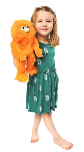 Marley Orange Monster Small 36cm Hand Puppet for Kids - Interactive Storytelling Toy for Puppet Shows, Classroom Activities & Imaginative Play (Code 42)
