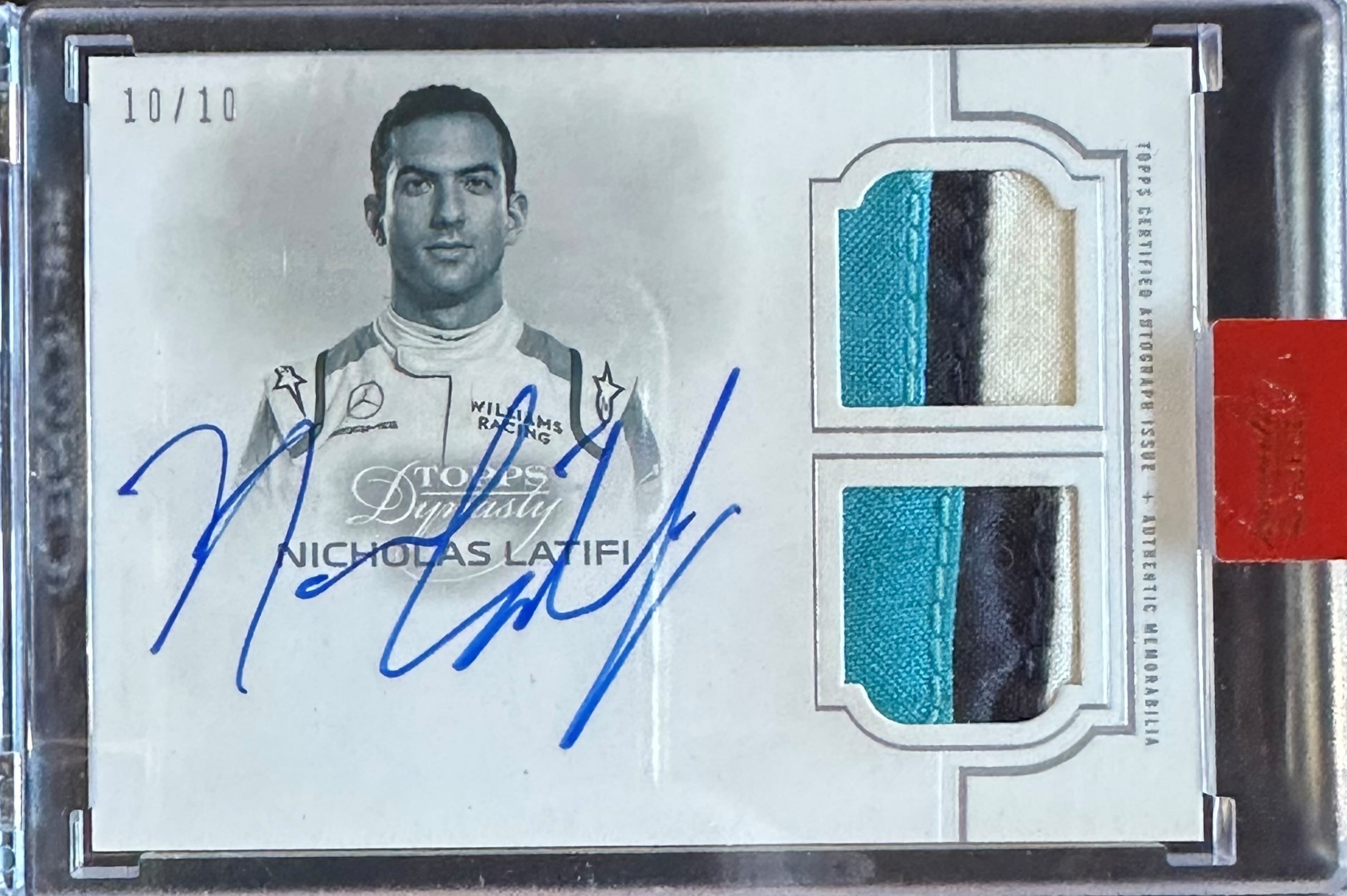 2020 Dynasty Nicholas Latifi #SDA NL Silver 10/10 Single Driver Dual Relic Autograph - Rare Collectible for F1 Racing Fans & Memorabilia Enthusiasts