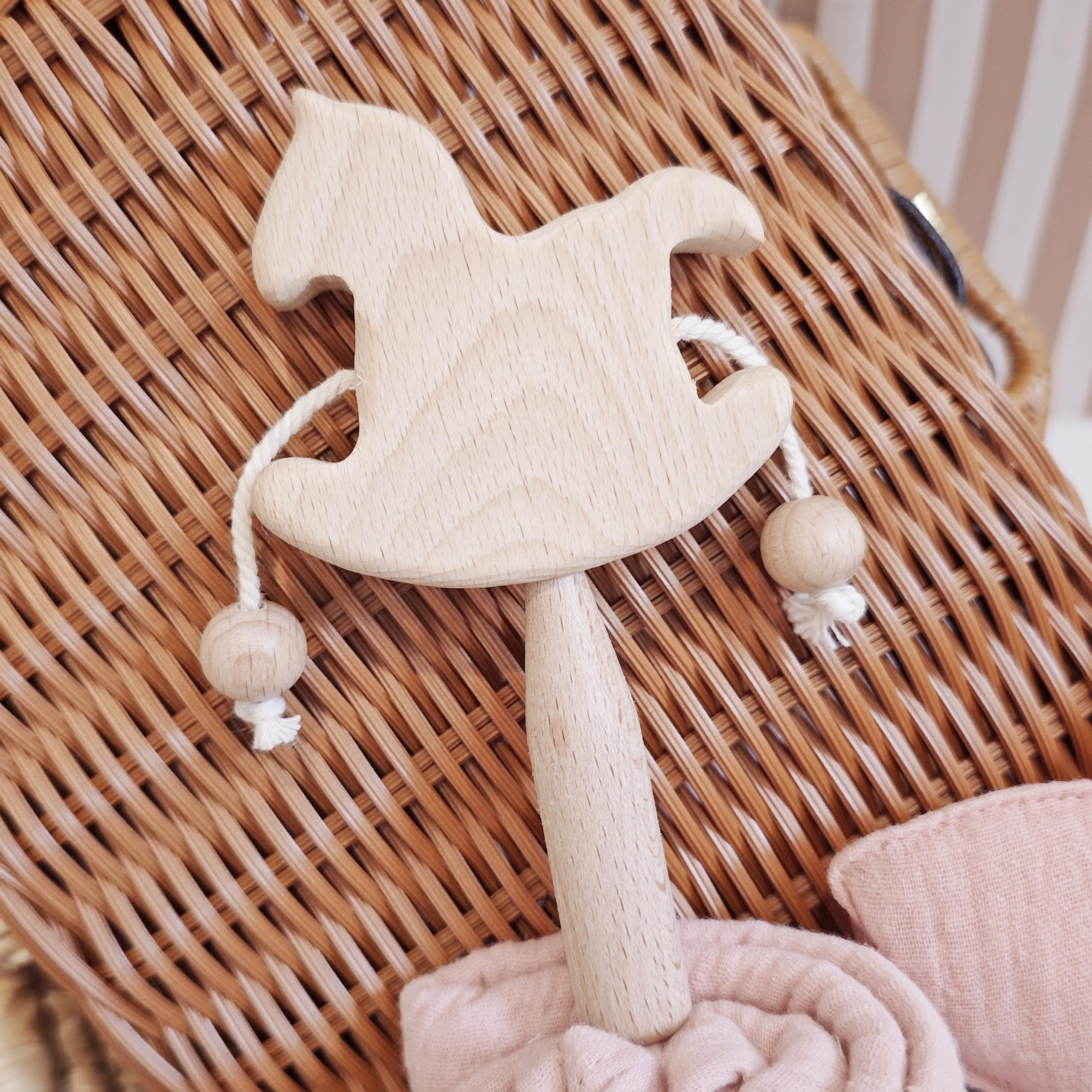 8-in-1 Newborn Baby Gift Set for Girls & Boys - Soft Star Security Blanket, Cotton Blanket, Baby Rattle & Wooden Milestone Cards (Pink) | Perfect Baby Shower Gift, Welcome Basket & First Birthday Present