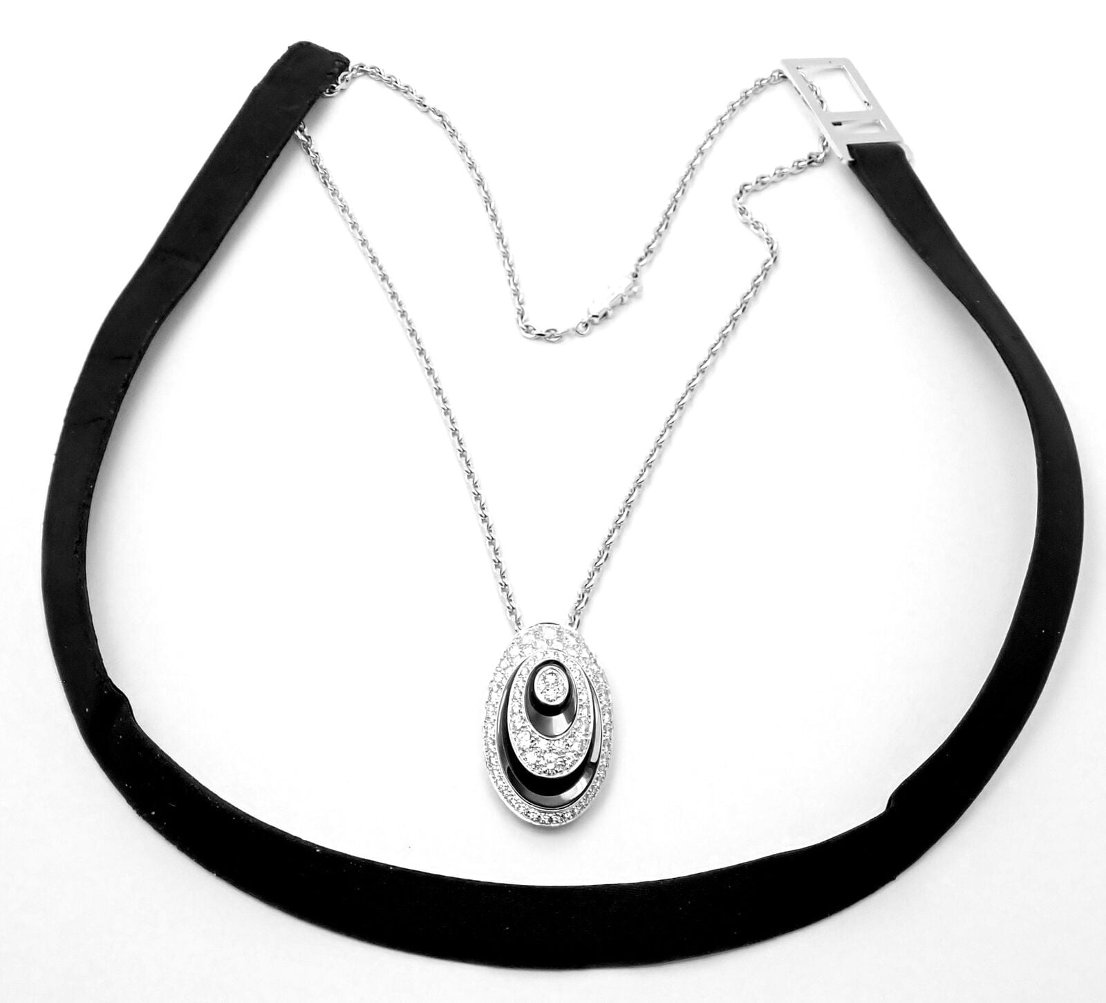 Authentic Cartier Hypnose 18k White Gold Diamond Silk Cord Chain Necklace - Luxury Jewelry for Women, Perfect Gift for Anniversary & Special Occasions