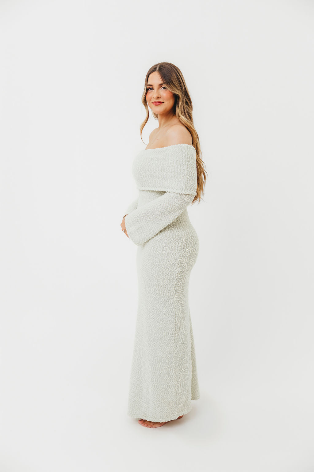 Nora Knit Maxi Dress in Seafoam Green - Bump Friendly Maternity Dress for Pregnancy, Nursing & Postpartum - Perfect for Casual Outings, Beach Vacations & Special Occasions