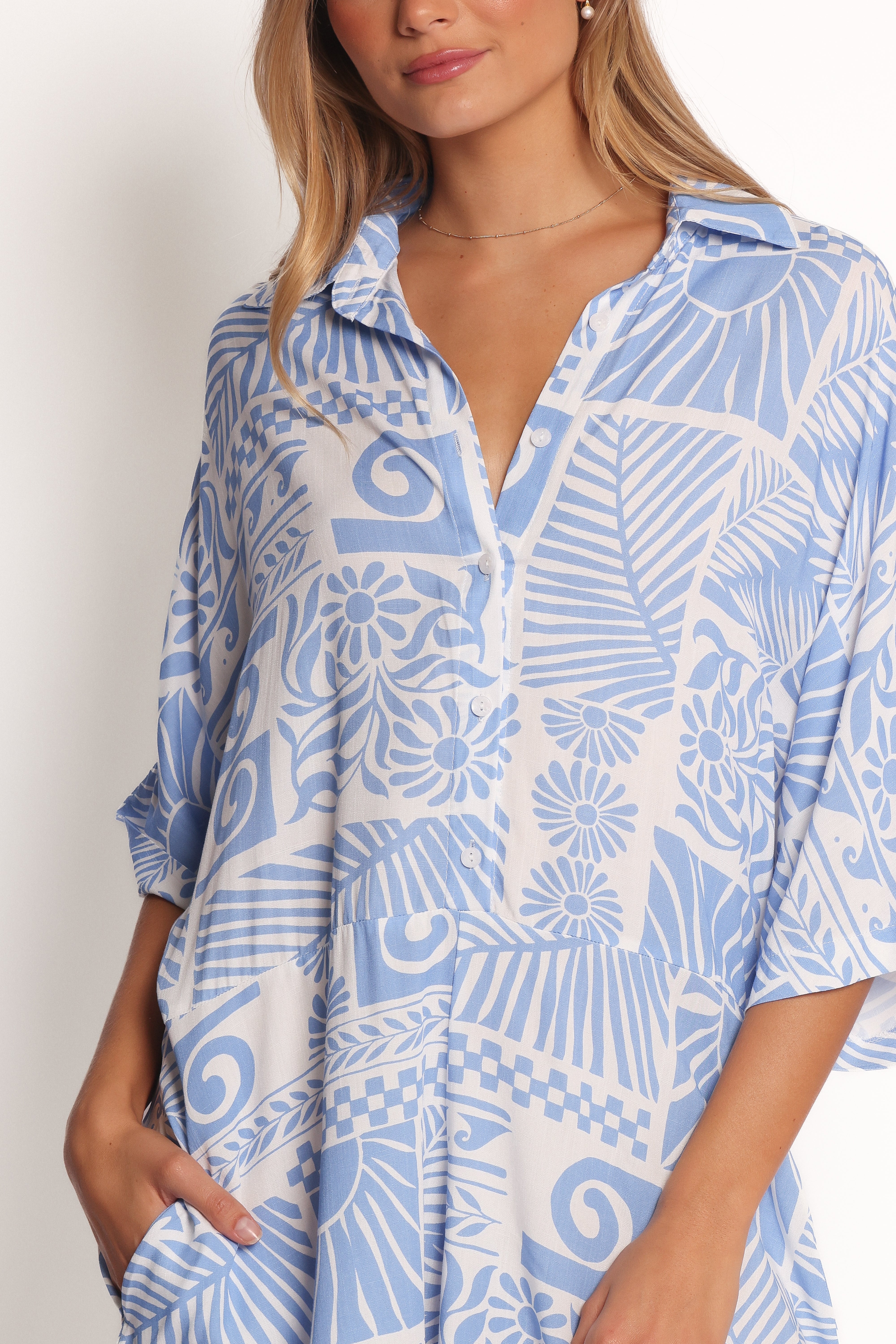 Ellisa Romper - Blue Floral Print Jumpsuit for Women | Casual Summer Outfit, Beach Cover-Up, and Vacation Wear