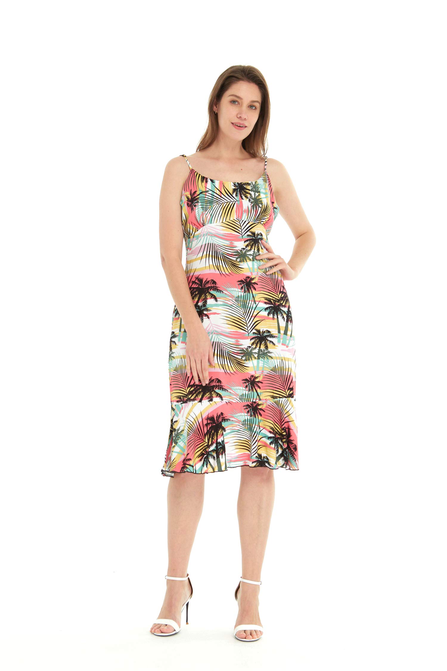 Hawaiian Mermaid Ruffle Dress for Women - Sunset Blue Tropical Beach Party Outfit | Perfect for Luau, Vacation, and Summer Getaways