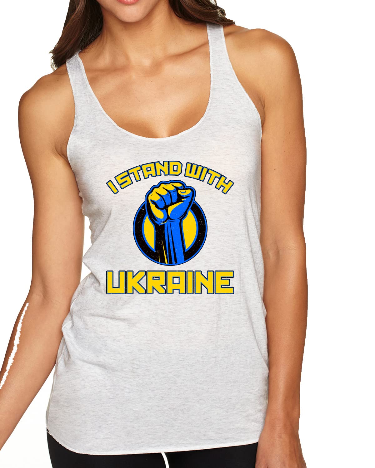 Zelensky Support Ukraine Political Tri-Blend Racerback Tank Top - Comfortable & Stylish for Protests, Rallies & Everyday Wear