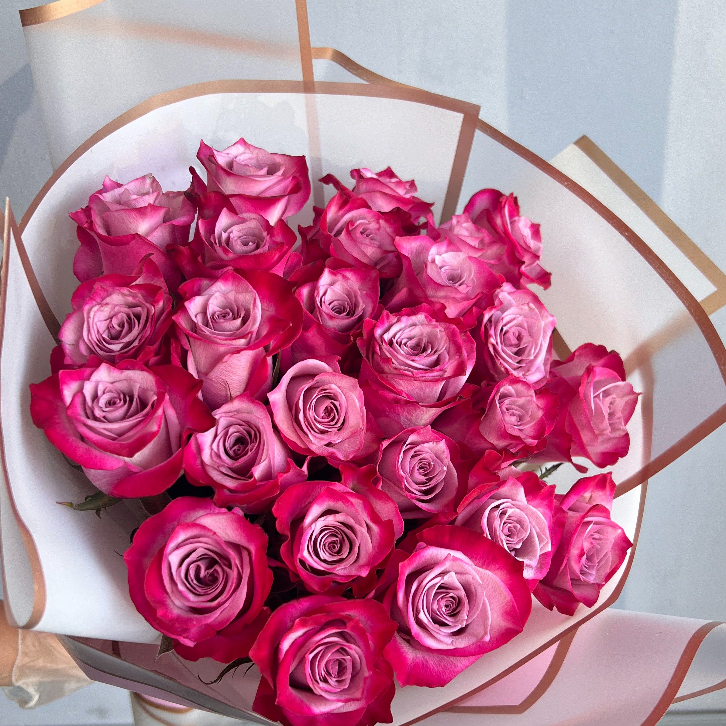 Fresh Purple Roses Bouquet - Long-Lasting No Filler Flowers for Anniversary, Wedding & Romantic Gifts | Perfect for Valentine's Day, Proposals & Home Decor