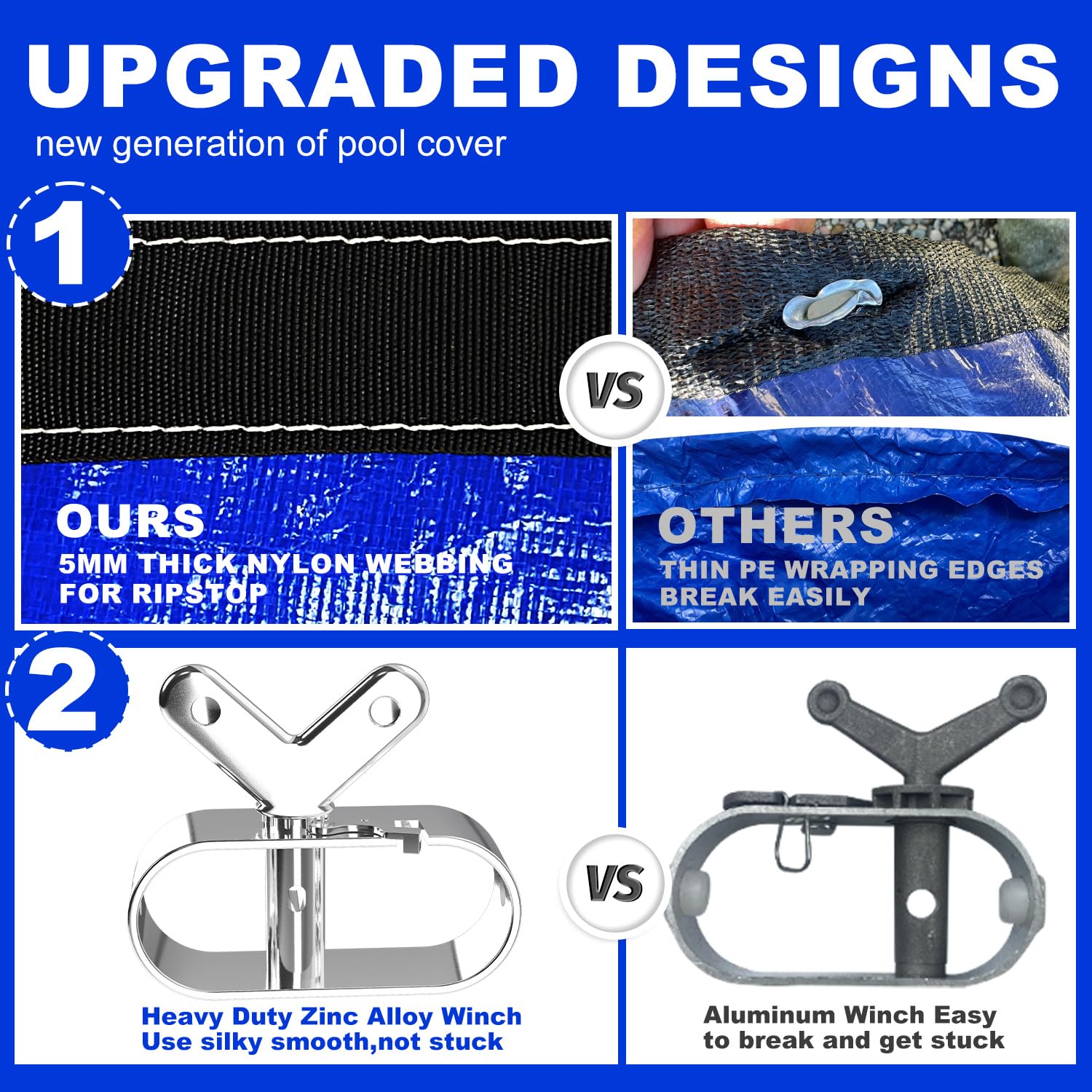 Heavy Duty 18x33ft Oval Winter Pool Cover for Above Ground Pools - Cold-Resistant, Anti-UV PE Material with Winch & Cable Set | All-Weather Protection for Swimming Pools | Perfect for Winter Storage and Seasonal Pool Maintenance