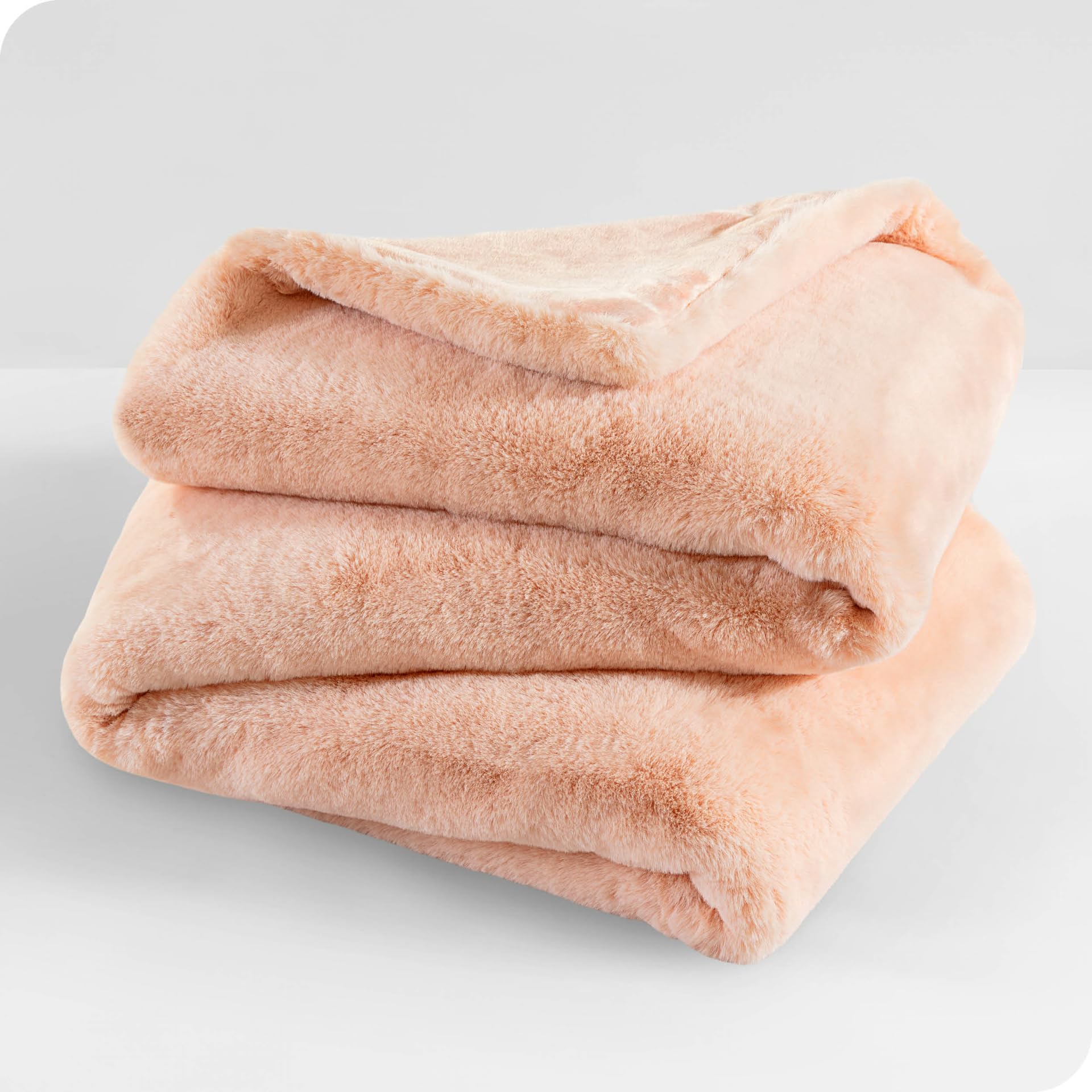 Bare Home Faux Fur Blanket - Ultra Soft & Luxurious Oversized Throw Blanket (80x60 inches) - Cozy Warm Fluffy Blanket for Couch, Sofa, Bed, Chair - Decorative Fuzzy Blanket in Blush Pink - Perfect for Winter Nights, Movie Time & Home Decor