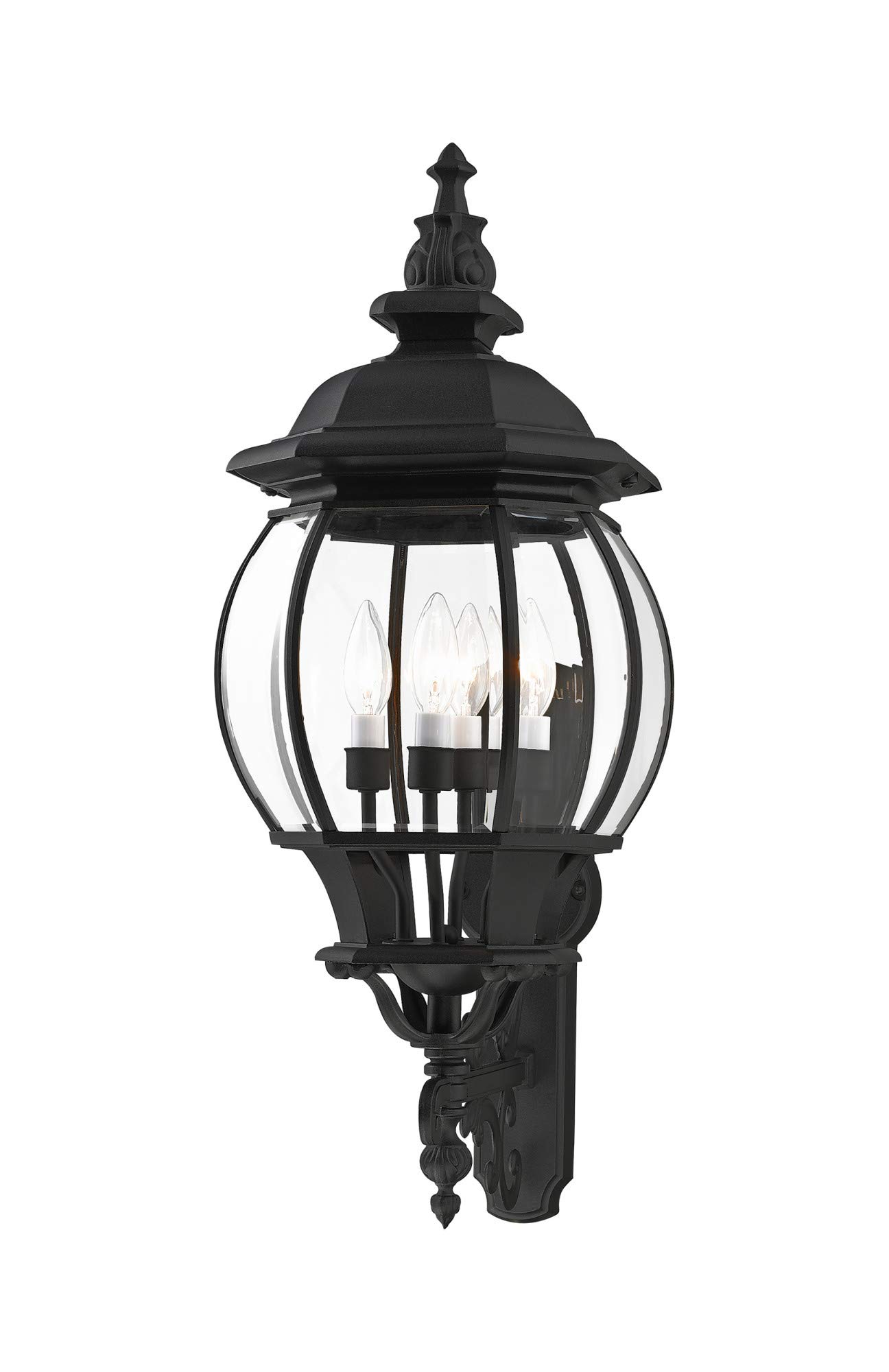 Livex Lighting 7701-14 Frontenac 4-Light Outdoor Wall Lantern with Clear Beveled Glass Shades - 30
