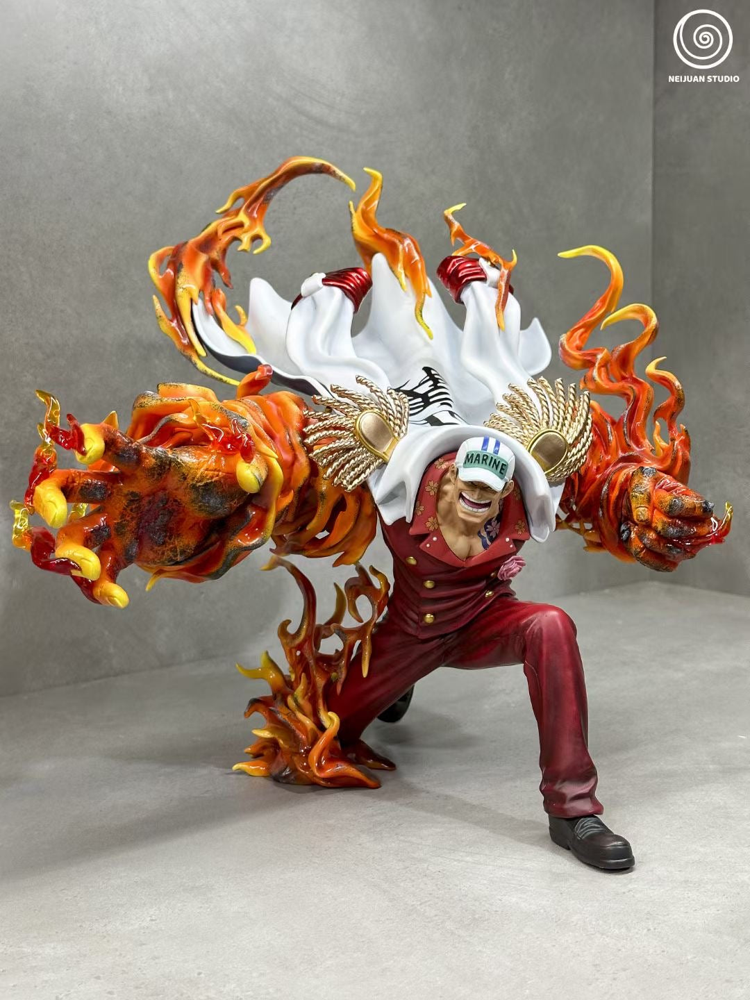 NeiJuan Studio Akainu Squatting Pose Anime Figure - One Piece Collectible Statue for Fans, Home Decor, and Office Display