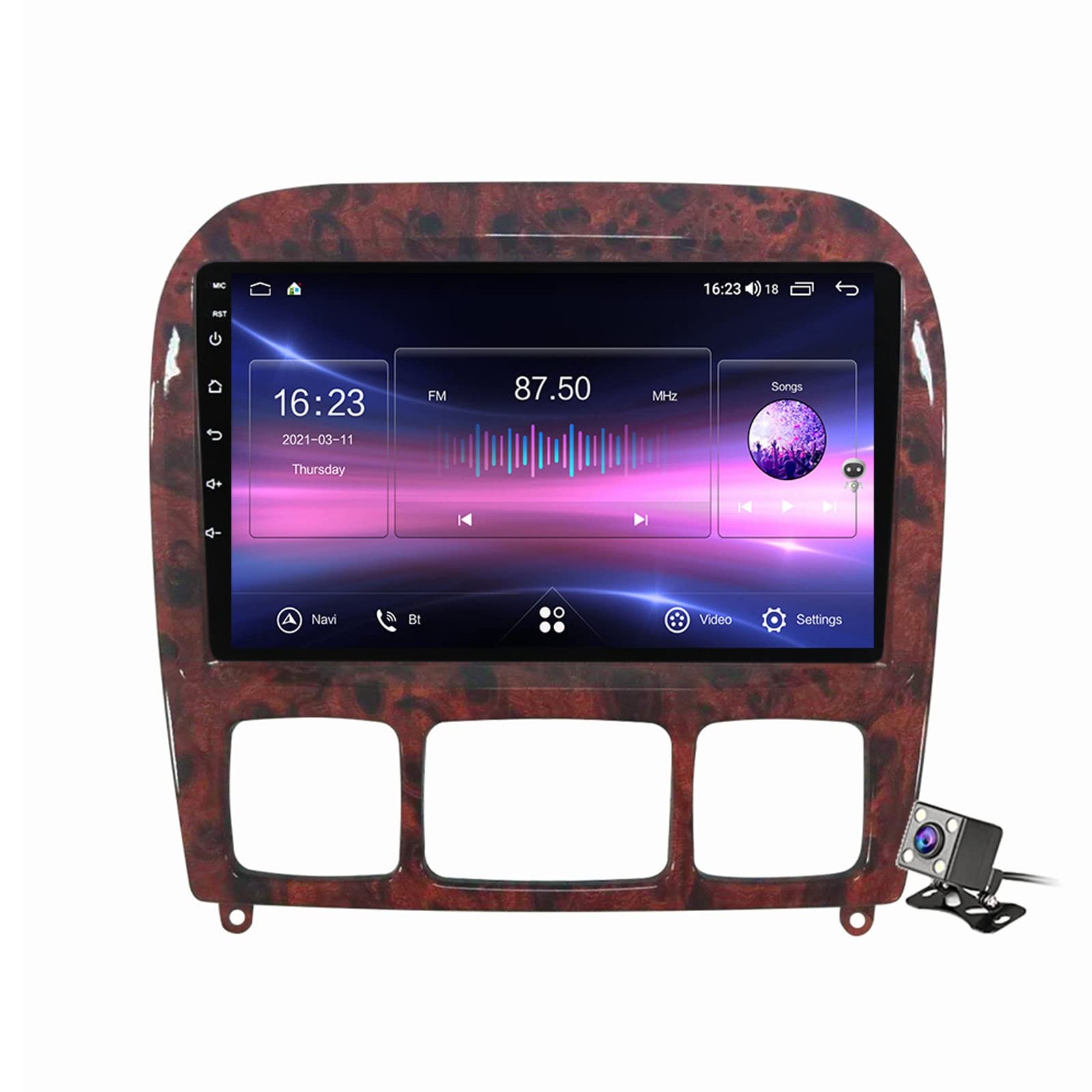 Mercedes Benz S Class W220 1998-2005 Android 11 Car Stereo - 9 Inch Touch Screen with Apple CarPlay, Android Auto, Bluetooth, GPS Navigation, Backup Camera & DSP - Perfect for Upgrading Your Luxury Car's Multimedia System