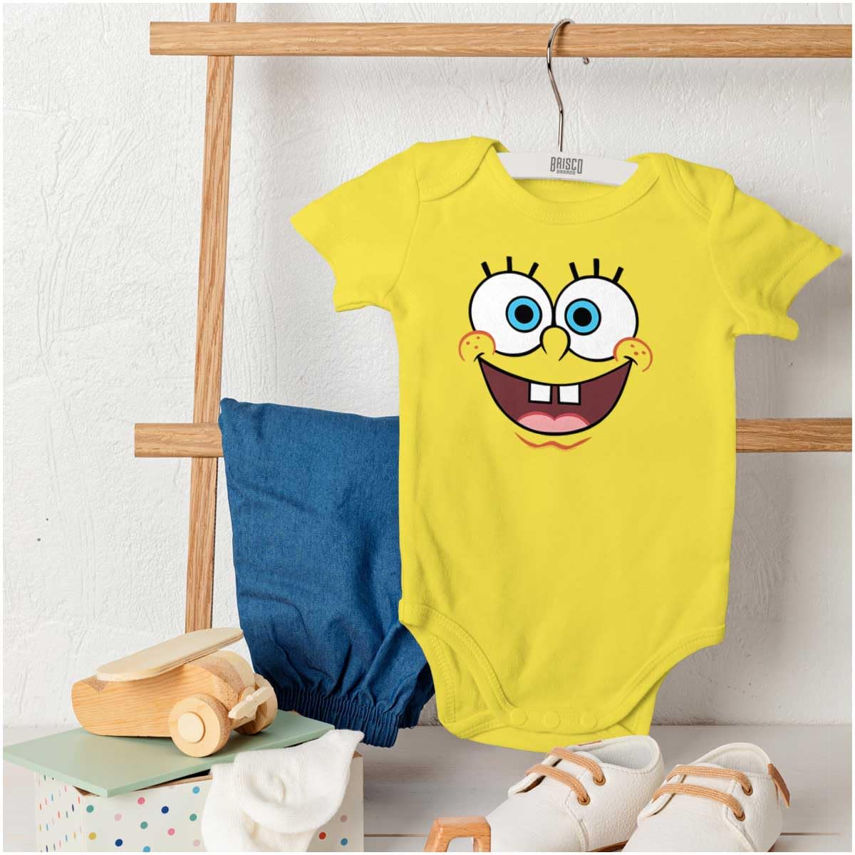 Nickelodeon SpongeBob SquarePants Happy Face Baby Romper - Cute Cartoon Bodysuit for Boys & Girls (0-24 Months) - Perfect for Playtime, Birthday Gifts & Photo Shoots