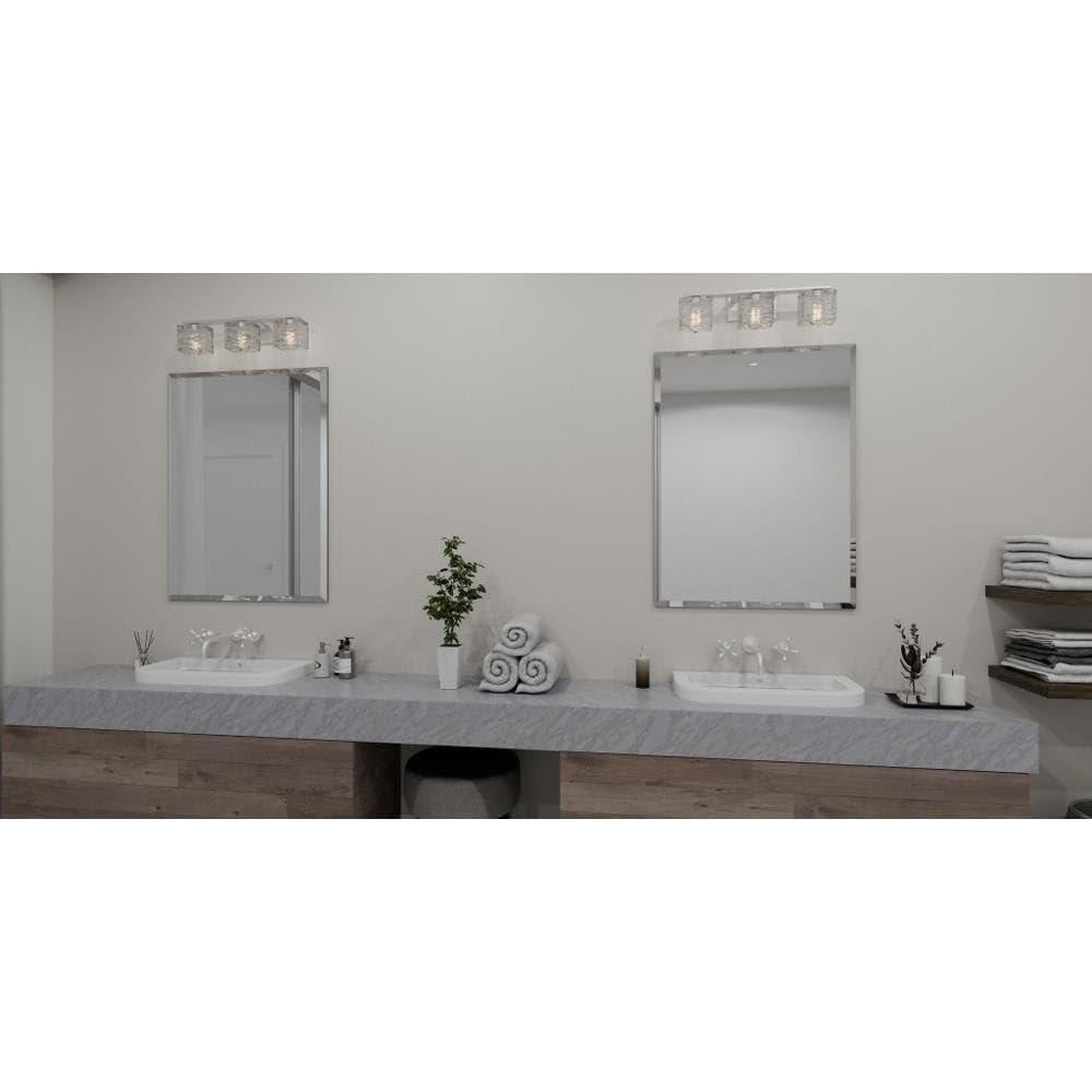 3-Light Brushed Nickel Transitional Bathroom Vanity Light Fixture - Modern Elegant Bath Light for Bathroom, Powder Room & Dressing Area - Model 71-BEL-4352171