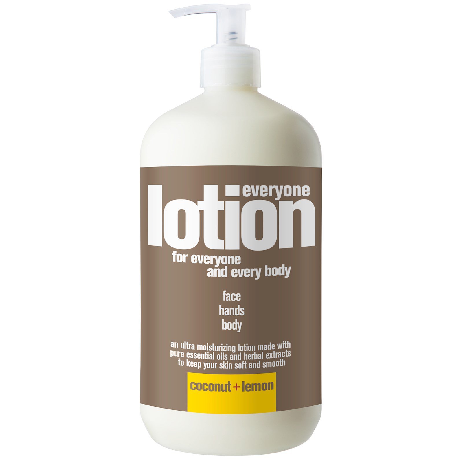 EO Everyone Lotion, Coconut + Lemon Scent, 32 fl oz (2-Pack) - Hydrating Body Moisturizer for Dry Skin, Vegan & Cruelty-Free - Perfect for Daily Use, Travel & Gym Bag Essentials