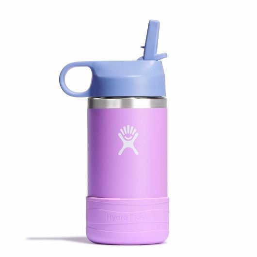 12 oz Kids Wide Mouth Water Bottle with Straw Cap - Leak Proof, BPA Free, Ideal for School, Sports & Outdoor Activities