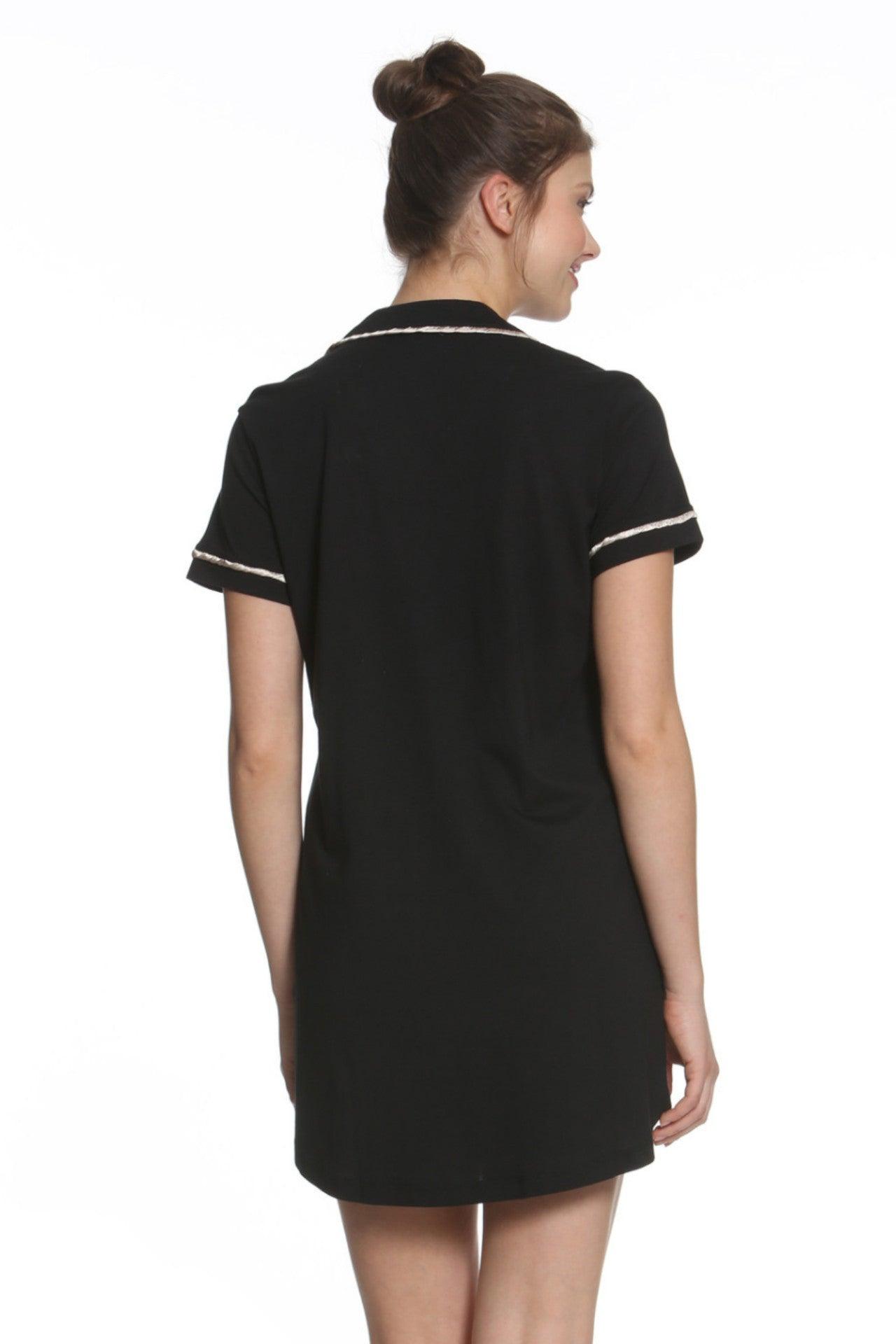 Sophie Basic Short Sleeve Nightshirt for Women - Soft Cotton Sleep Shirt for Lounge, Travel & Home Comfort