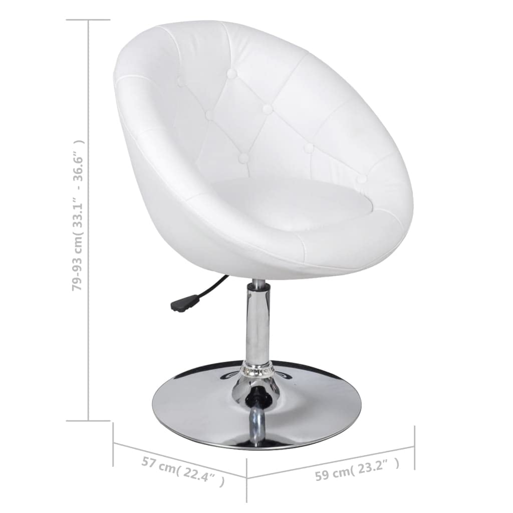 SKM White Faux Leather Bar Stools Set of 2 - Modern Kitchen Counter Height Stools for Dining Room, Bar, or Breakfast Nook (Model 5691)