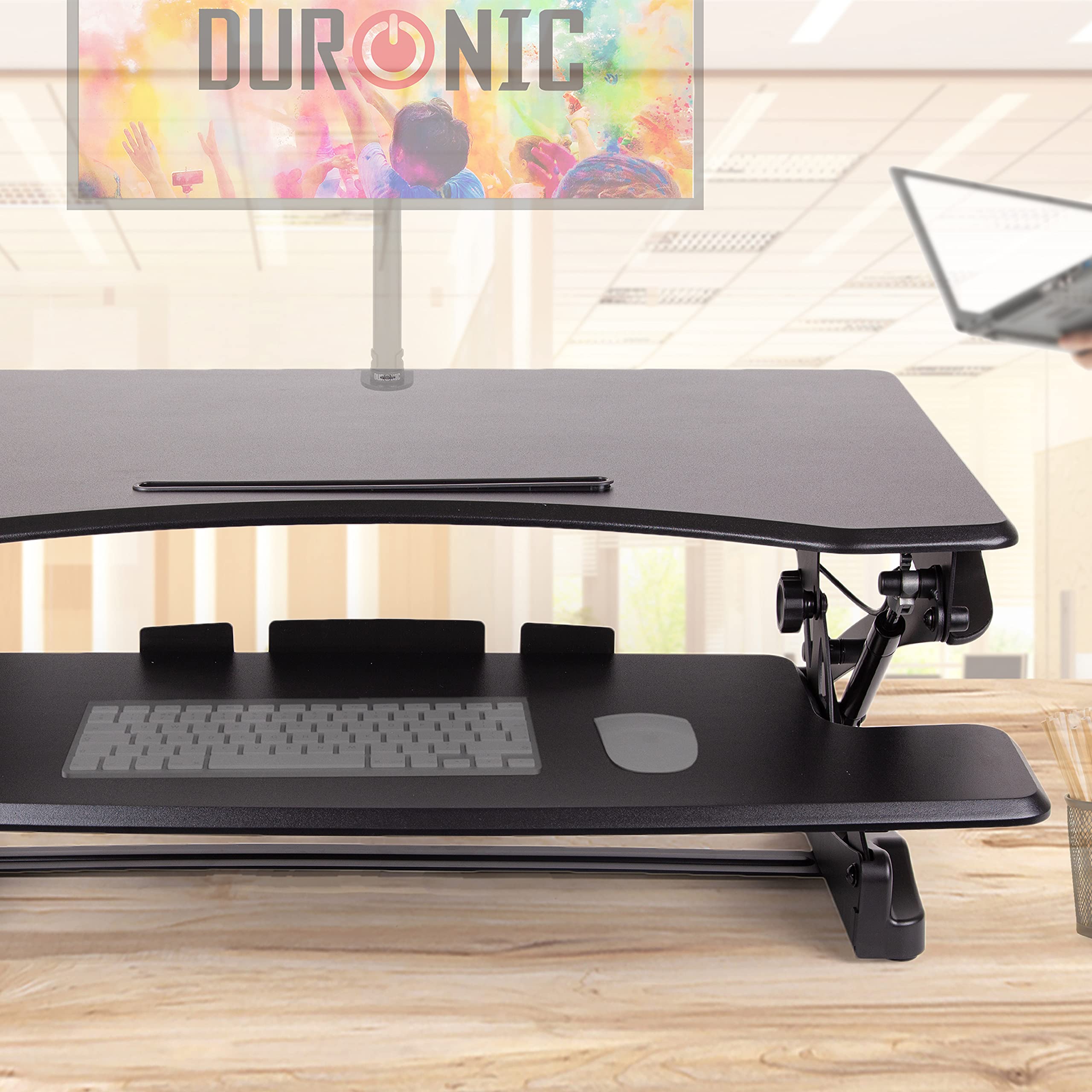 Duronic DM05D23 Height Adjustable Sit Stand Desk Converter - 35.4