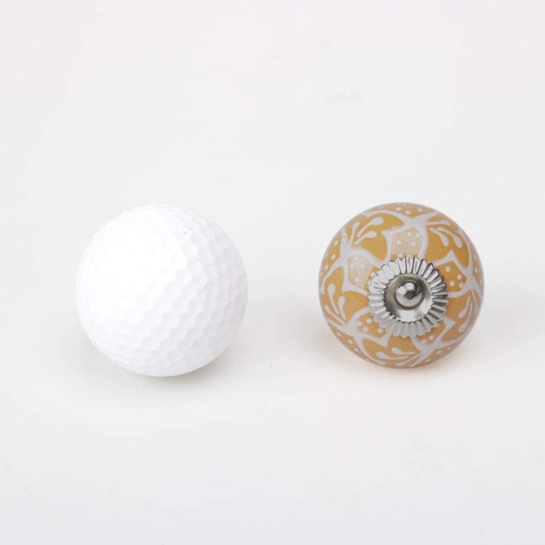6-Pack Yellow Ceramic Cabinet Knobs - Round Drawer Pull Handles for Wardrobe, Dresser & Cabinet Doors | Durable & Stylish Home Decor Upgrade